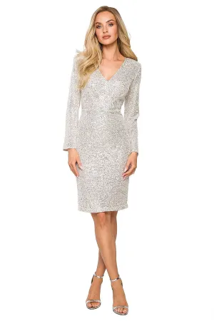 Sequined Fitted Evening Dress