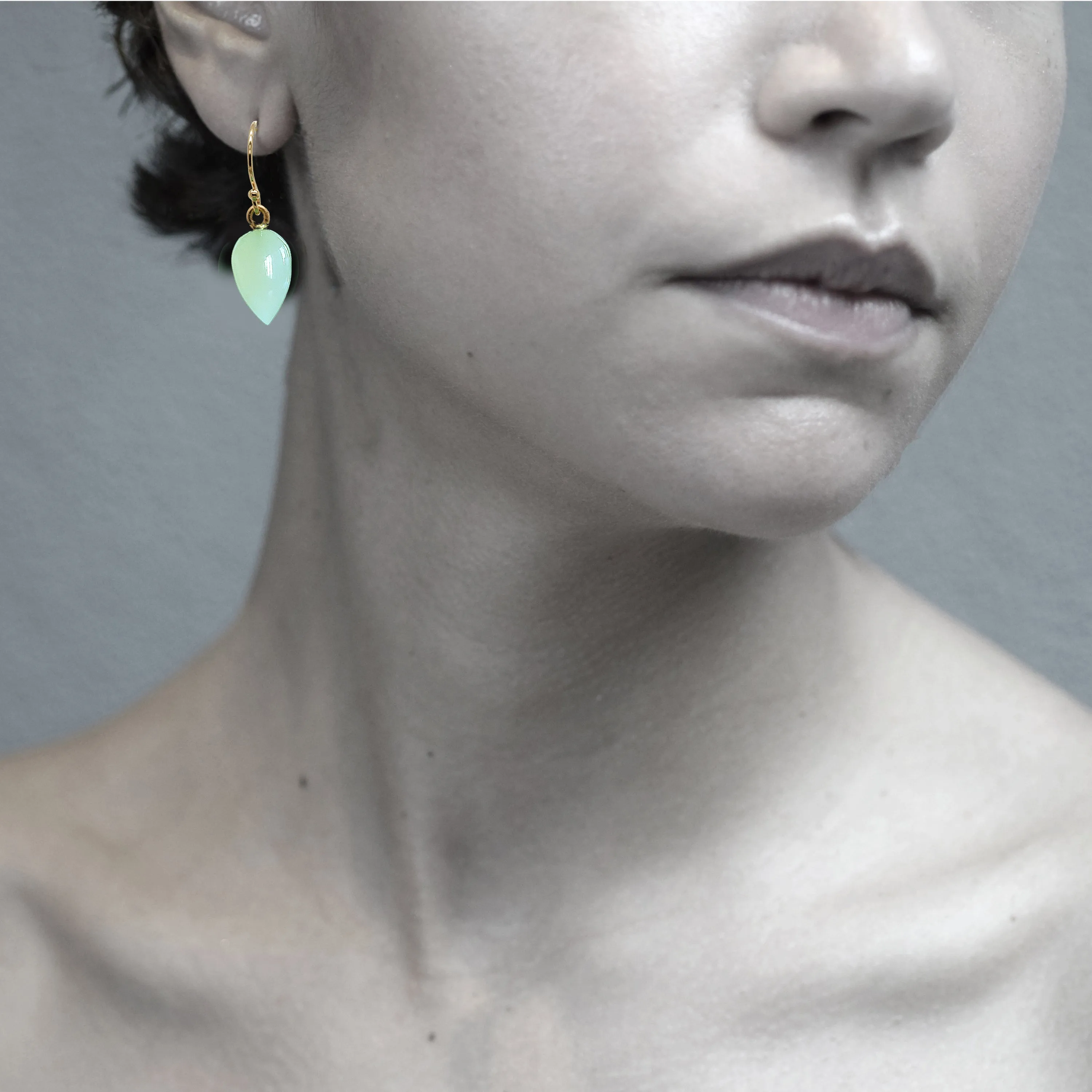 Serpentine Drop Gold Earrings