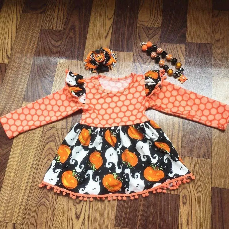 Sets Beautiful Halloween Bow Necklace Dress