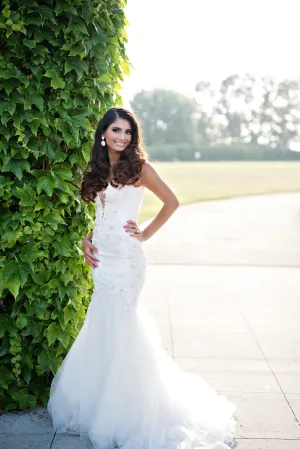 Sexy Couture Mermaid Wedding Dress With Deep V Neckline (Style # PB157 Vic)