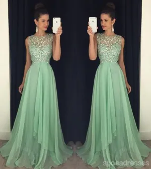 Sexy Open back Evening Prom Dresses, Beaded prom Dress, Green Prom Dress,  dresses for Prom, sexy prom dresses 2017, 17015