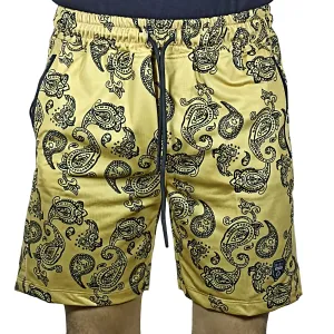 Short De Verano Estampado Para Hombre - Amarillo