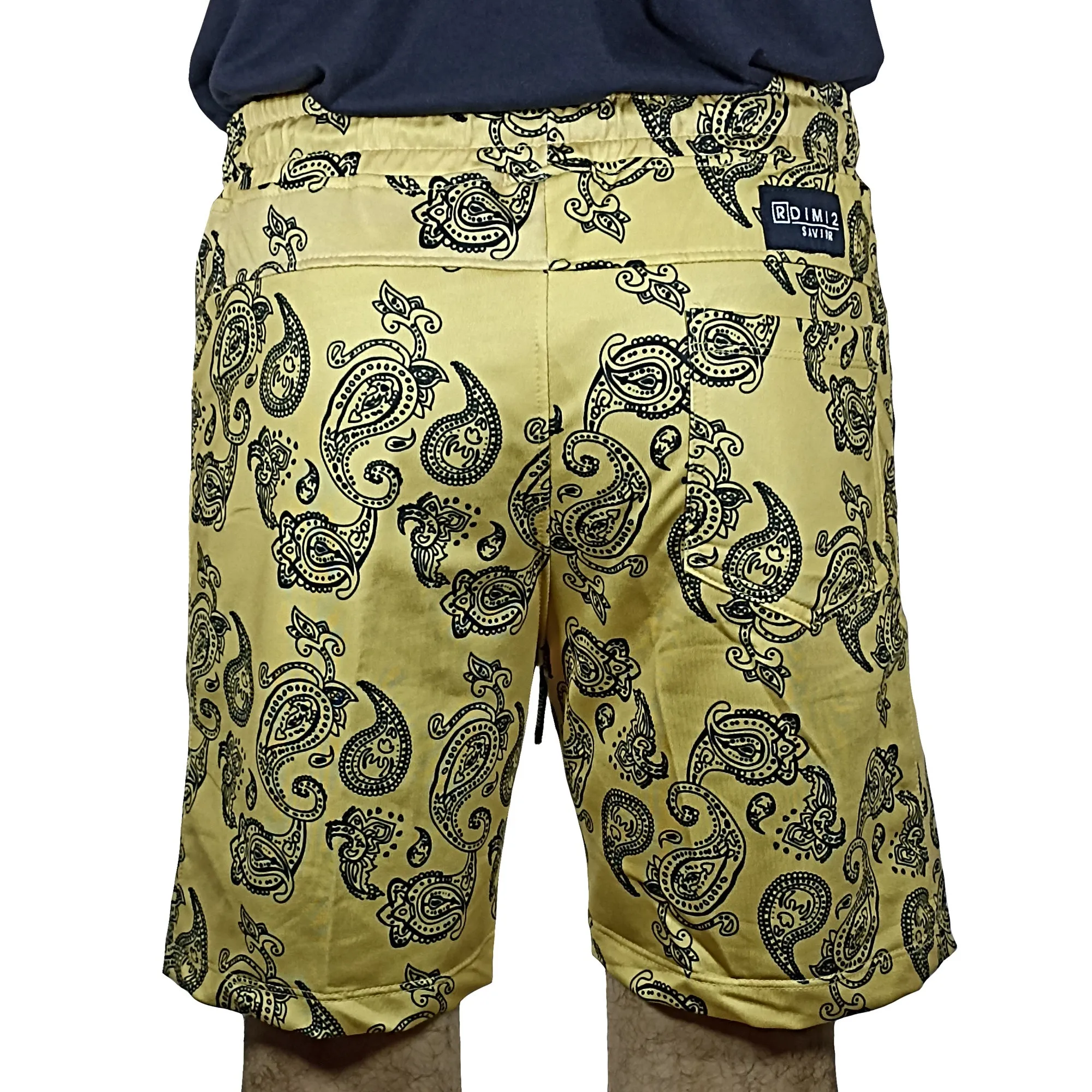 Short De Verano Estampado Para Hombre - Amarillo