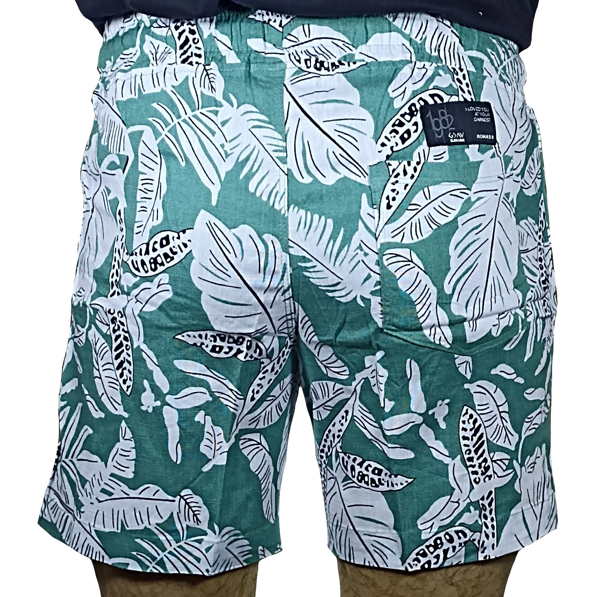 Short De Verano Estampado Para Hombre - Verde