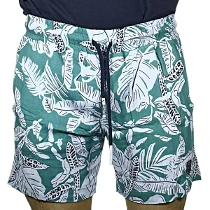 Short De Verano Estampado Para Hombre - Verde
