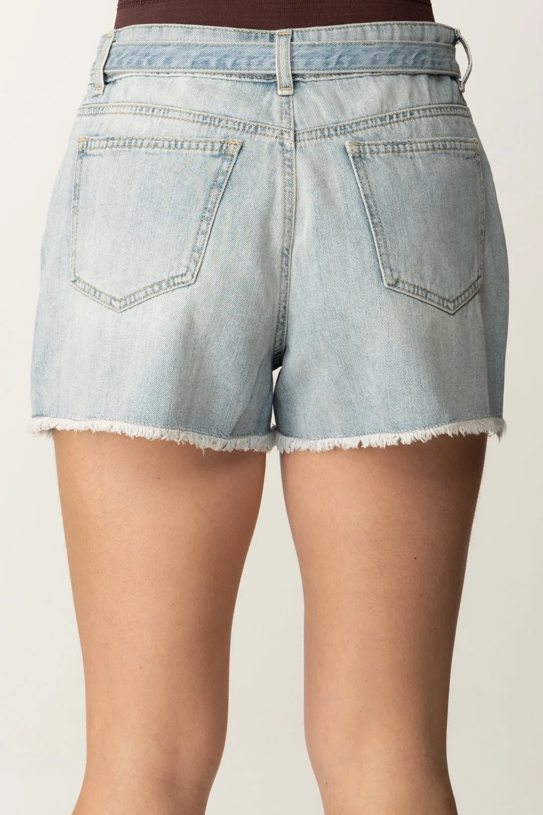 Shorts In Jeans con Cintura