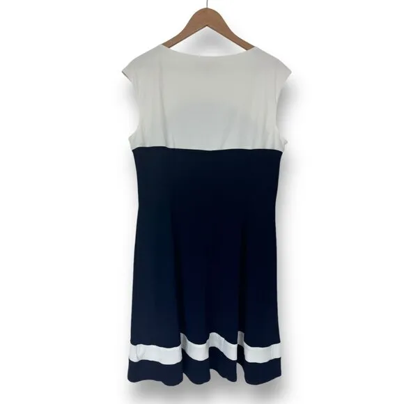 Size‎ 18 2X AMERICAN LIVING NAVY BLUE COLORBLOCK DRESS Spring Summer PLUS SIZE