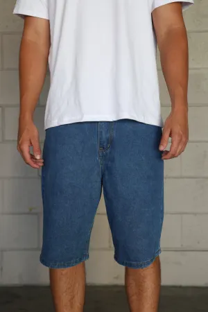 SKEG EMBROIDERED EMPATHY DENIM WALK SHORTS