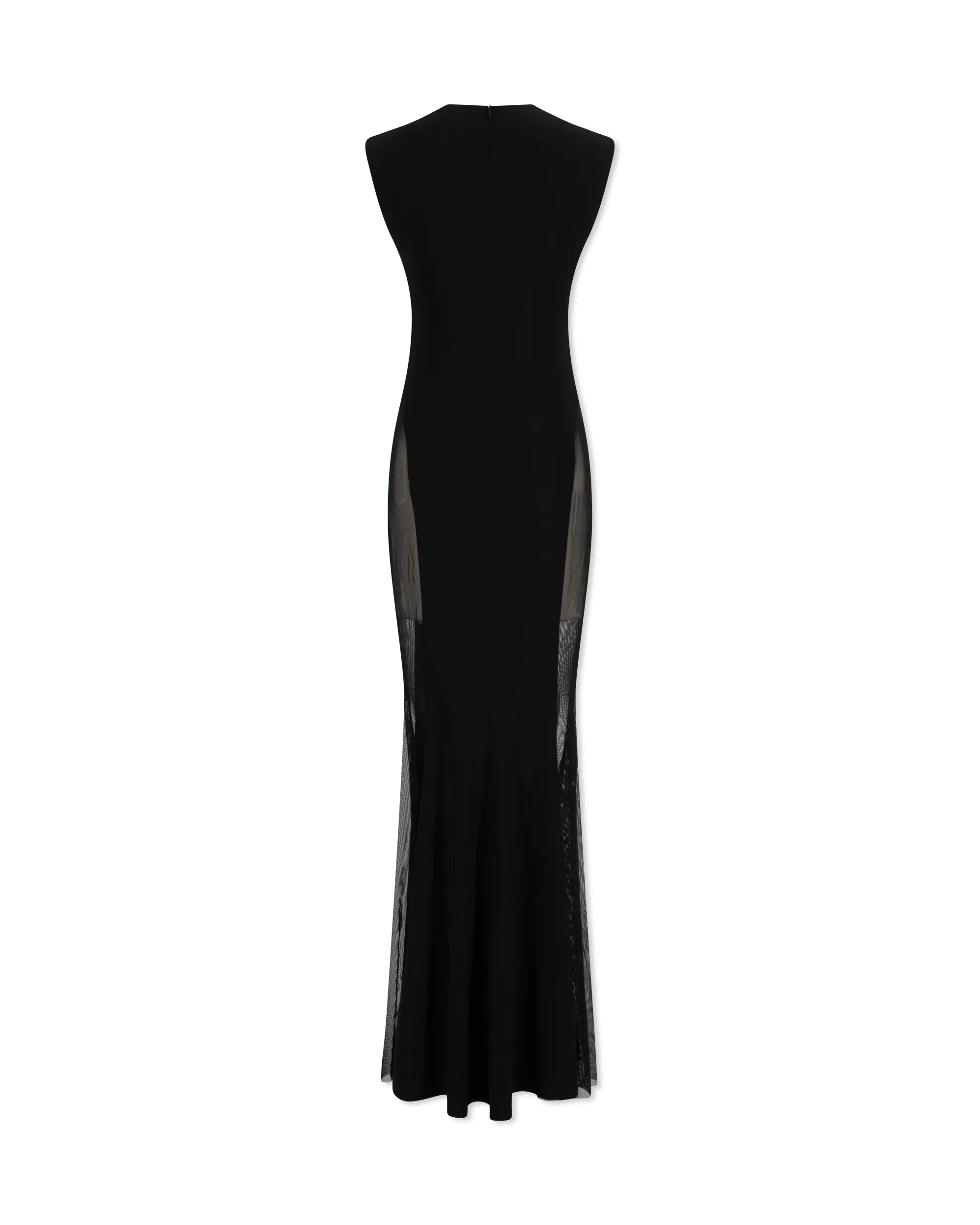 Sleeveless Crewneck Fishtail Gown