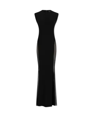 Sleeveless Crewneck Fishtail Gown