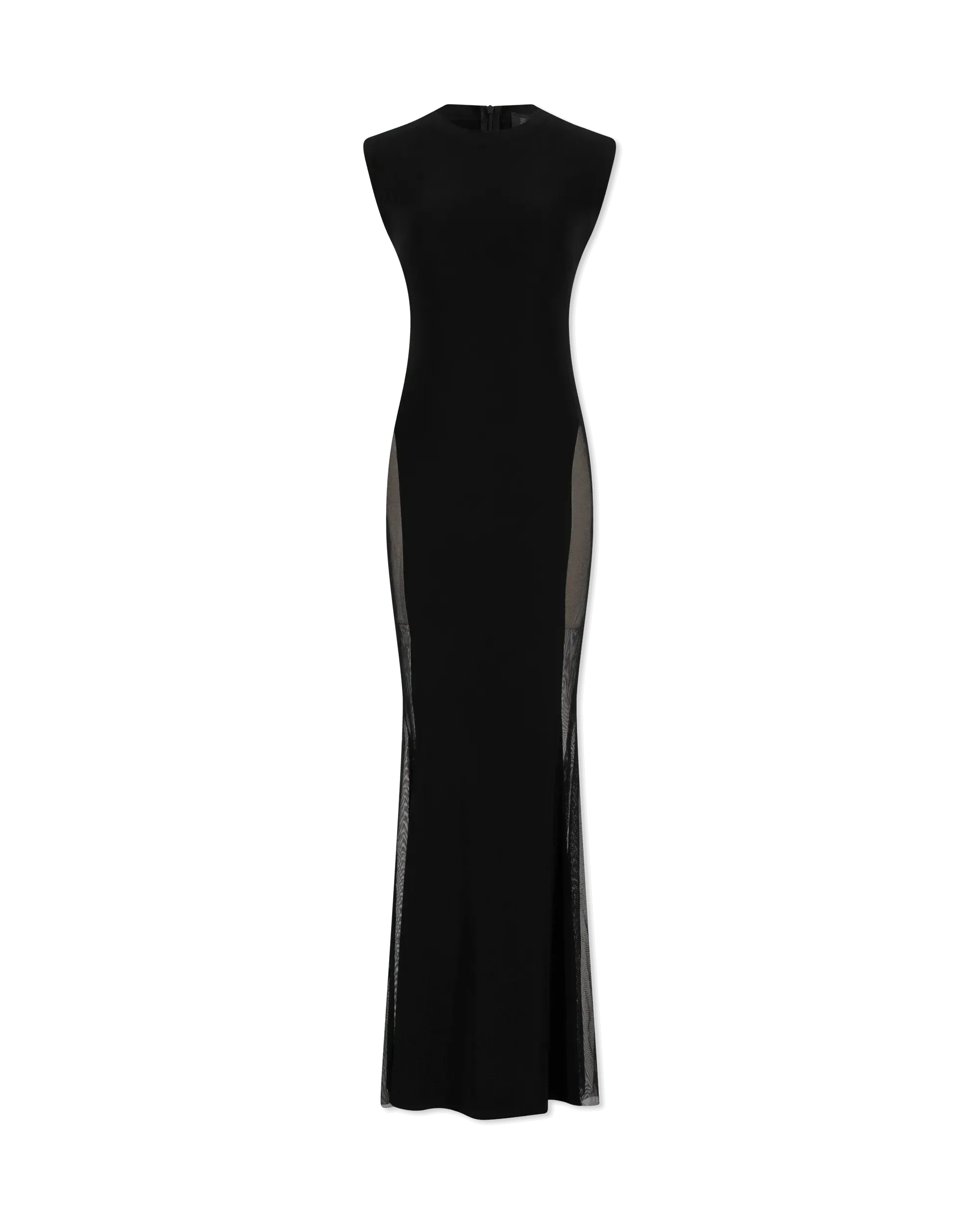 Sleeveless Crewneck Fishtail Gown