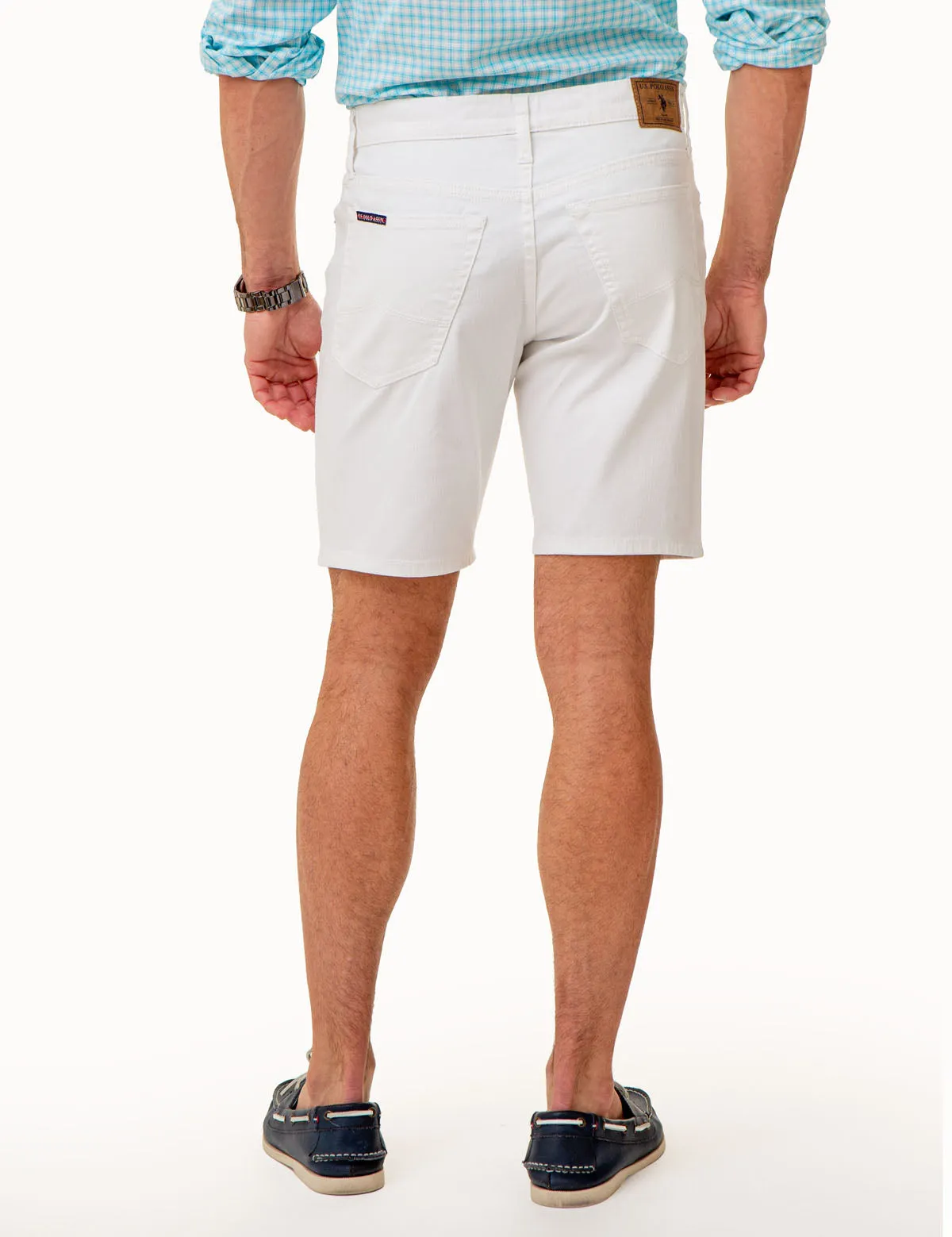 SLIM STRAIGHT 5 POCKET DENIM SHORTS