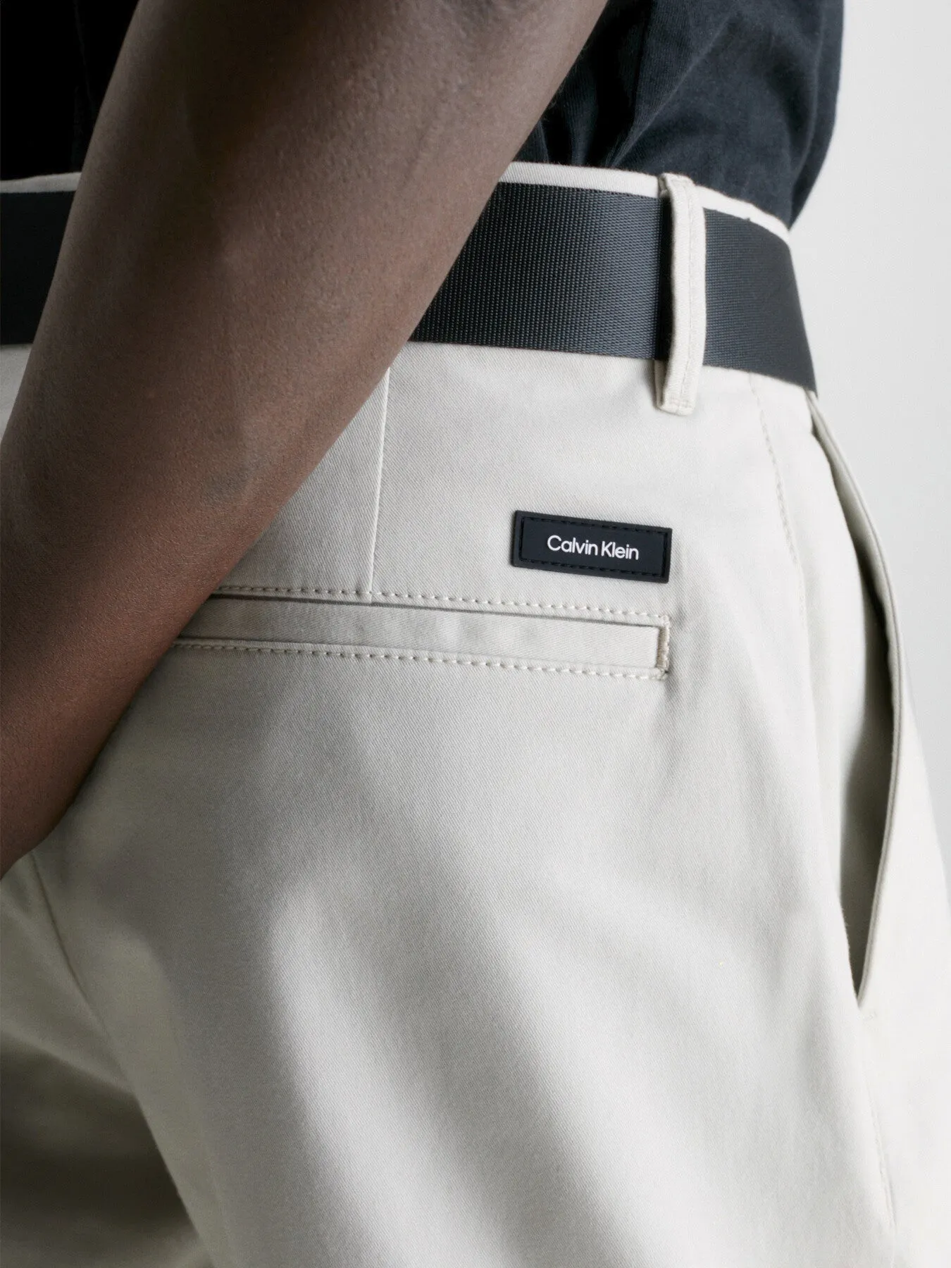 Slim Twill Belted Shorts