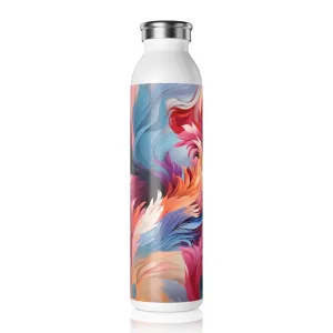 Slim Water Bottle - Bard Makarasana Retro Anime Abstract