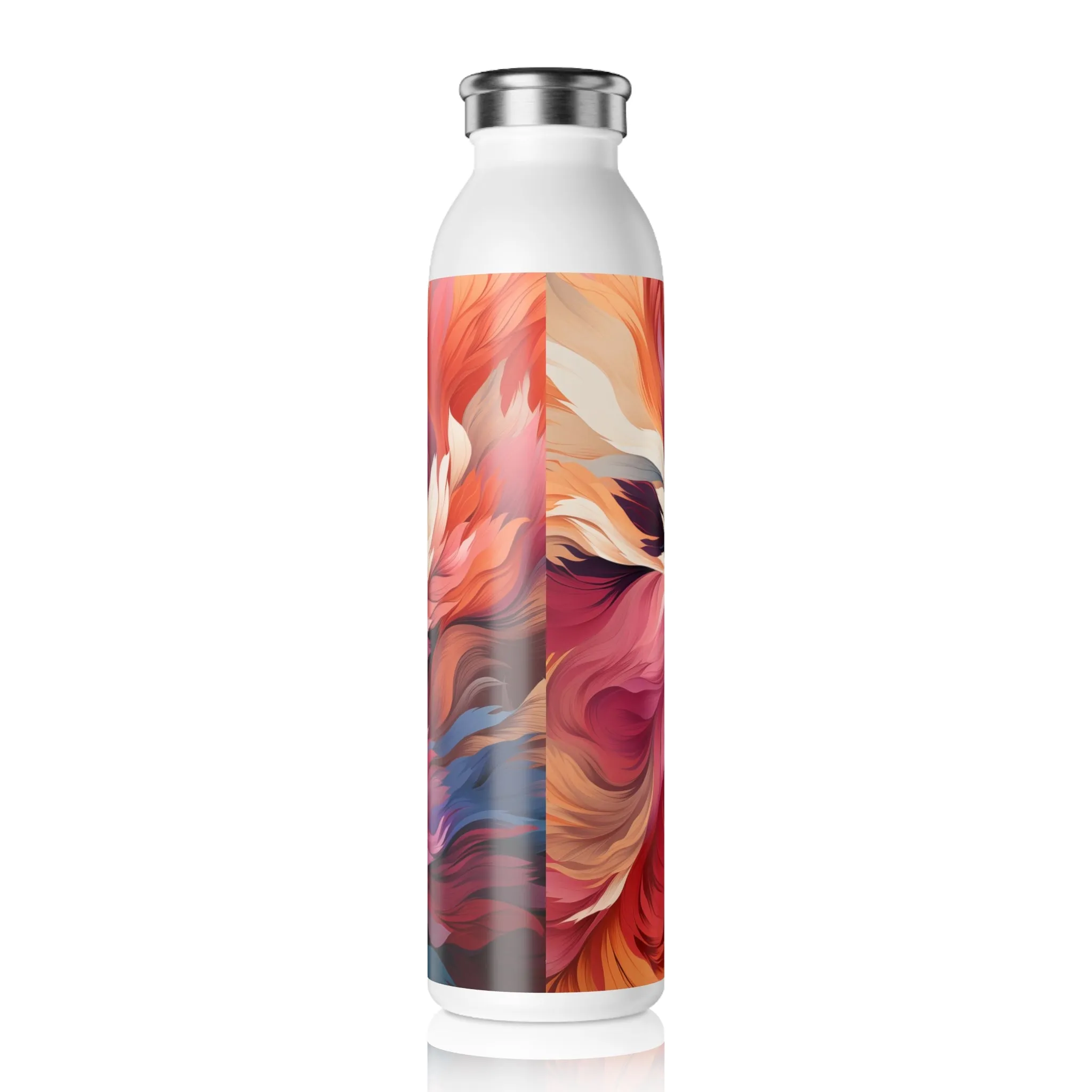 Slim Water Bottle - Bard Makarasana Retro Anime Abstract