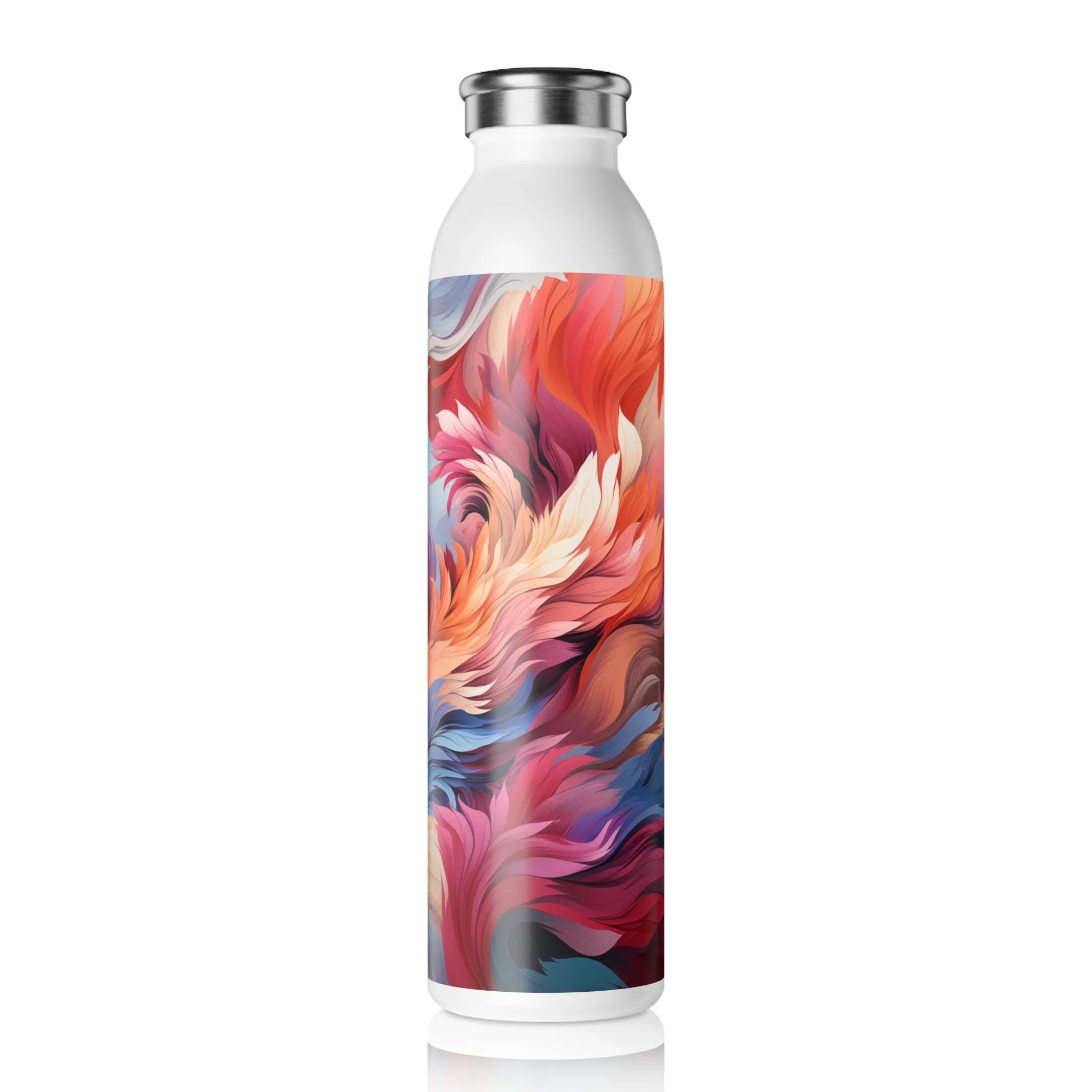 Slim Water Bottle - Bard Makarasana Retro Anime Abstract