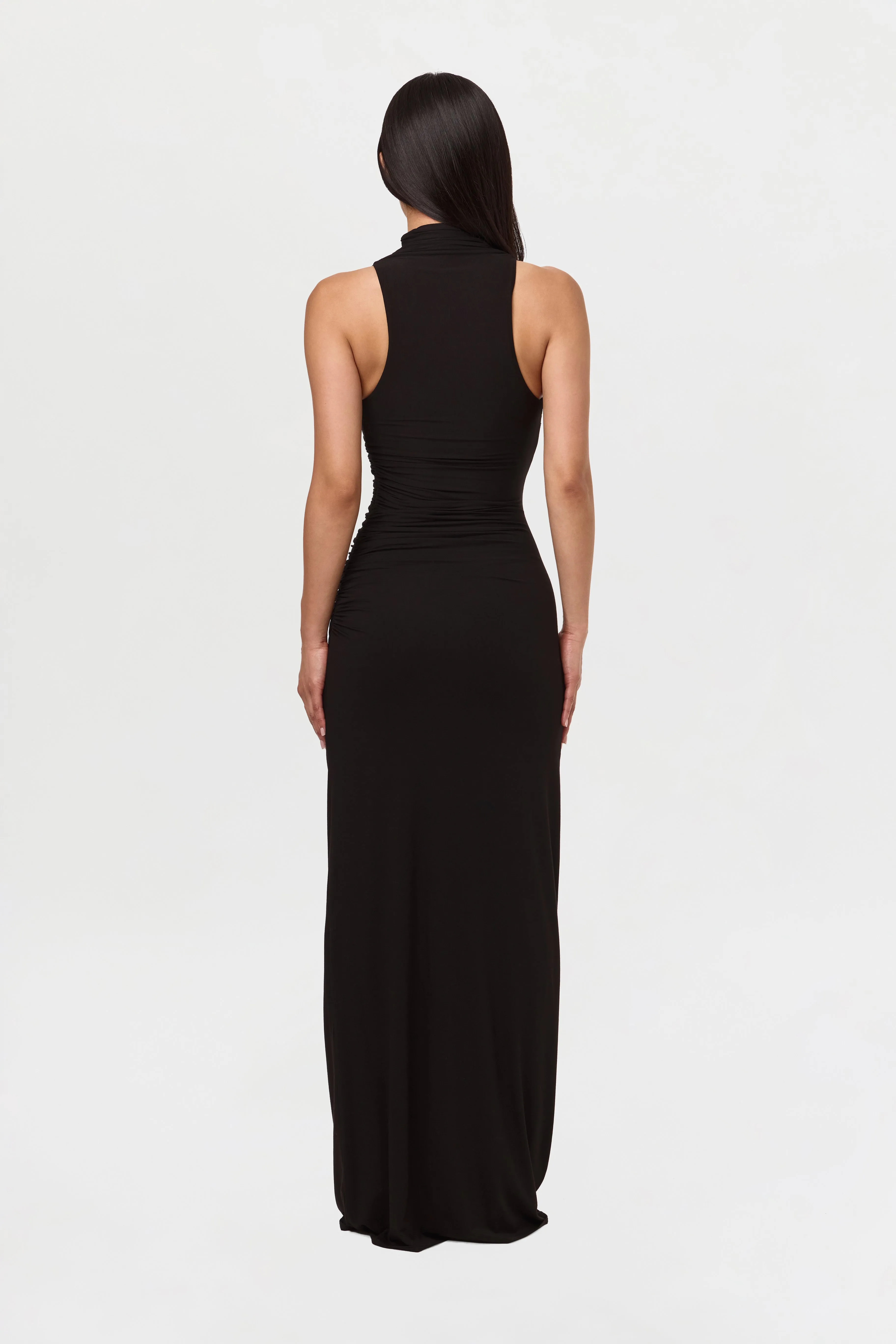 Smooth Sleeveless Overlay Maxi Dress