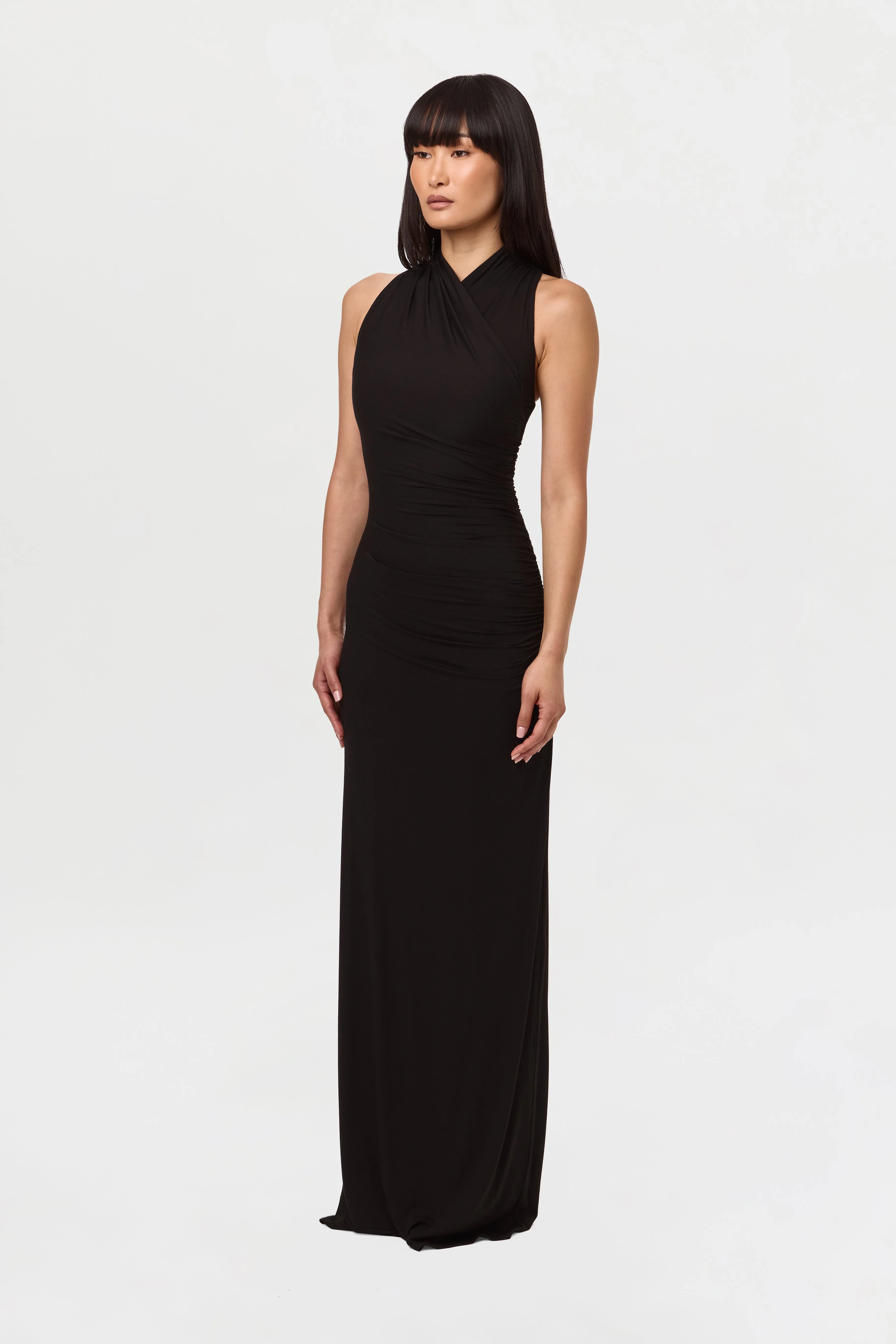 Smooth Sleeveless Overlay Maxi Dress