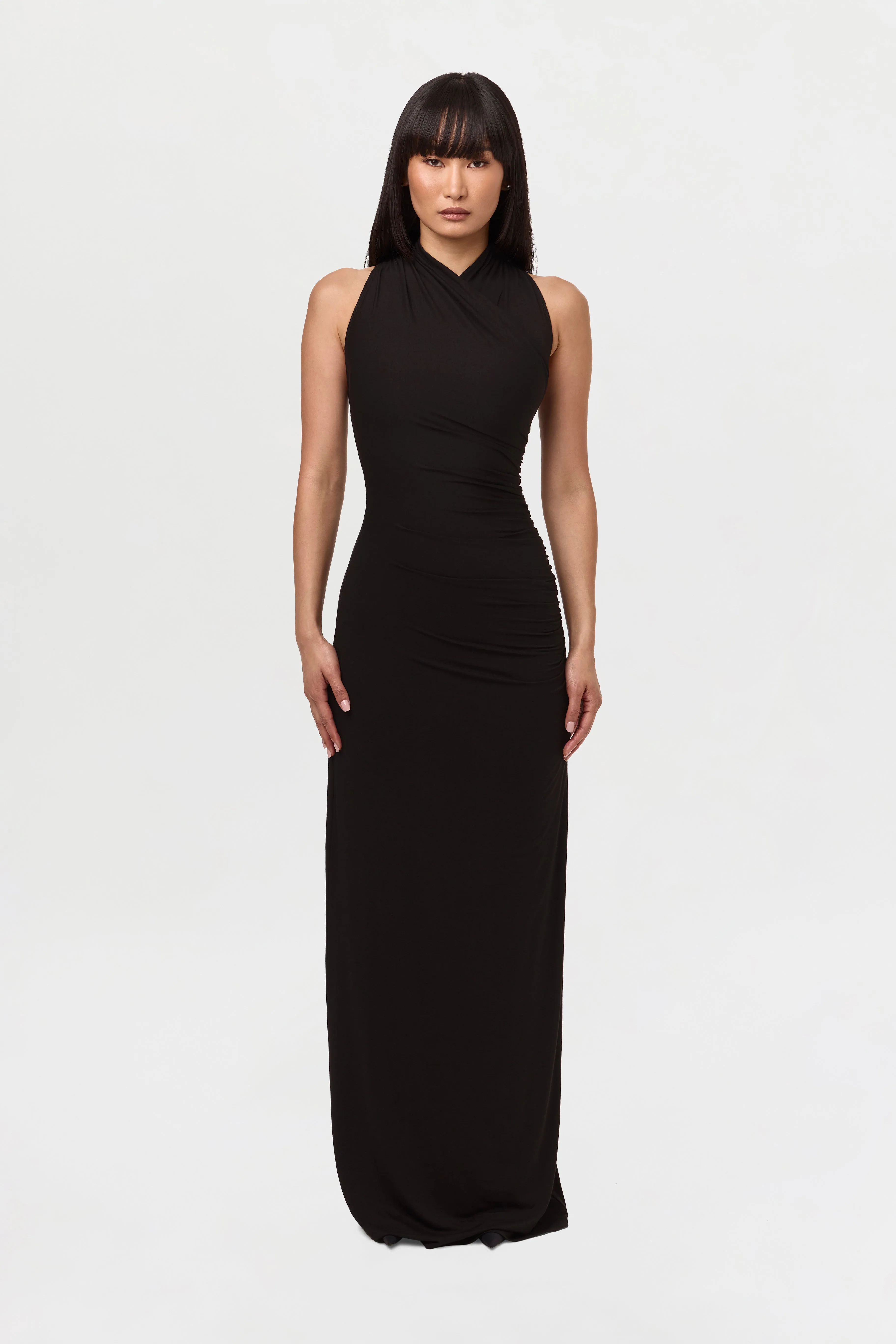 Smooth Sleeveless Overlay Maxi Dress