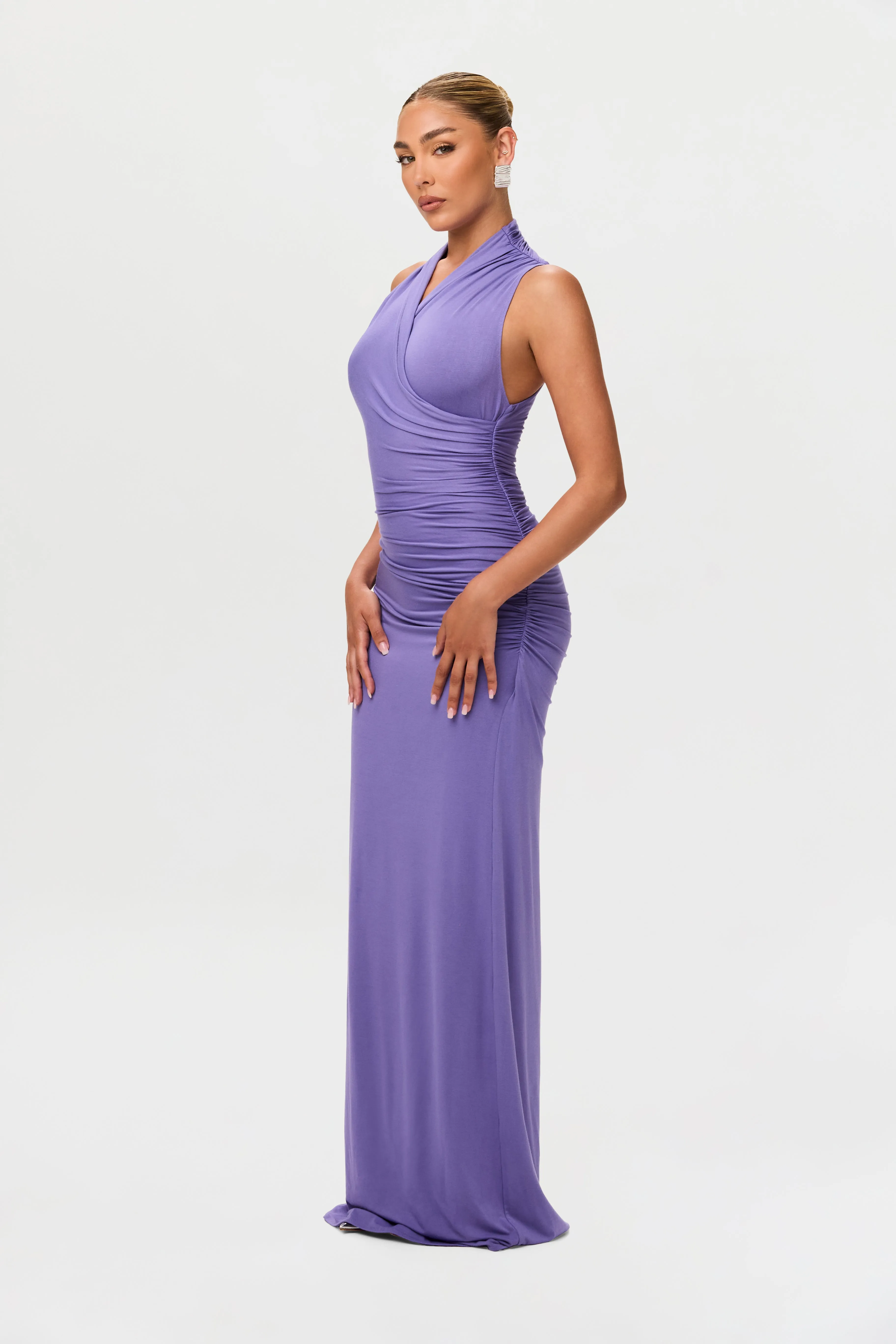 Smooth Sleeveless Overlay Maxi Dress