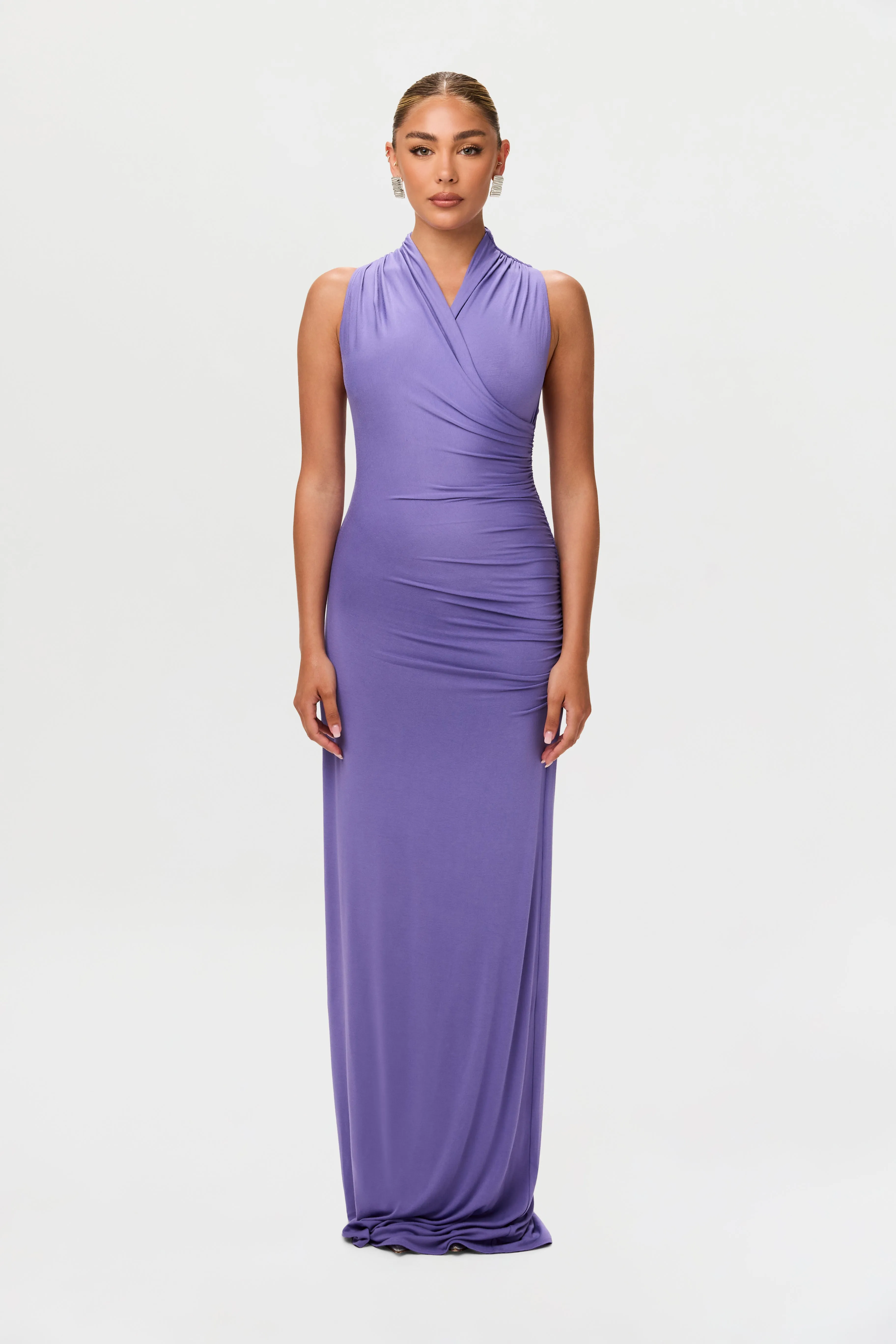 Smooth Sleeveless Overlay Maxi Dress