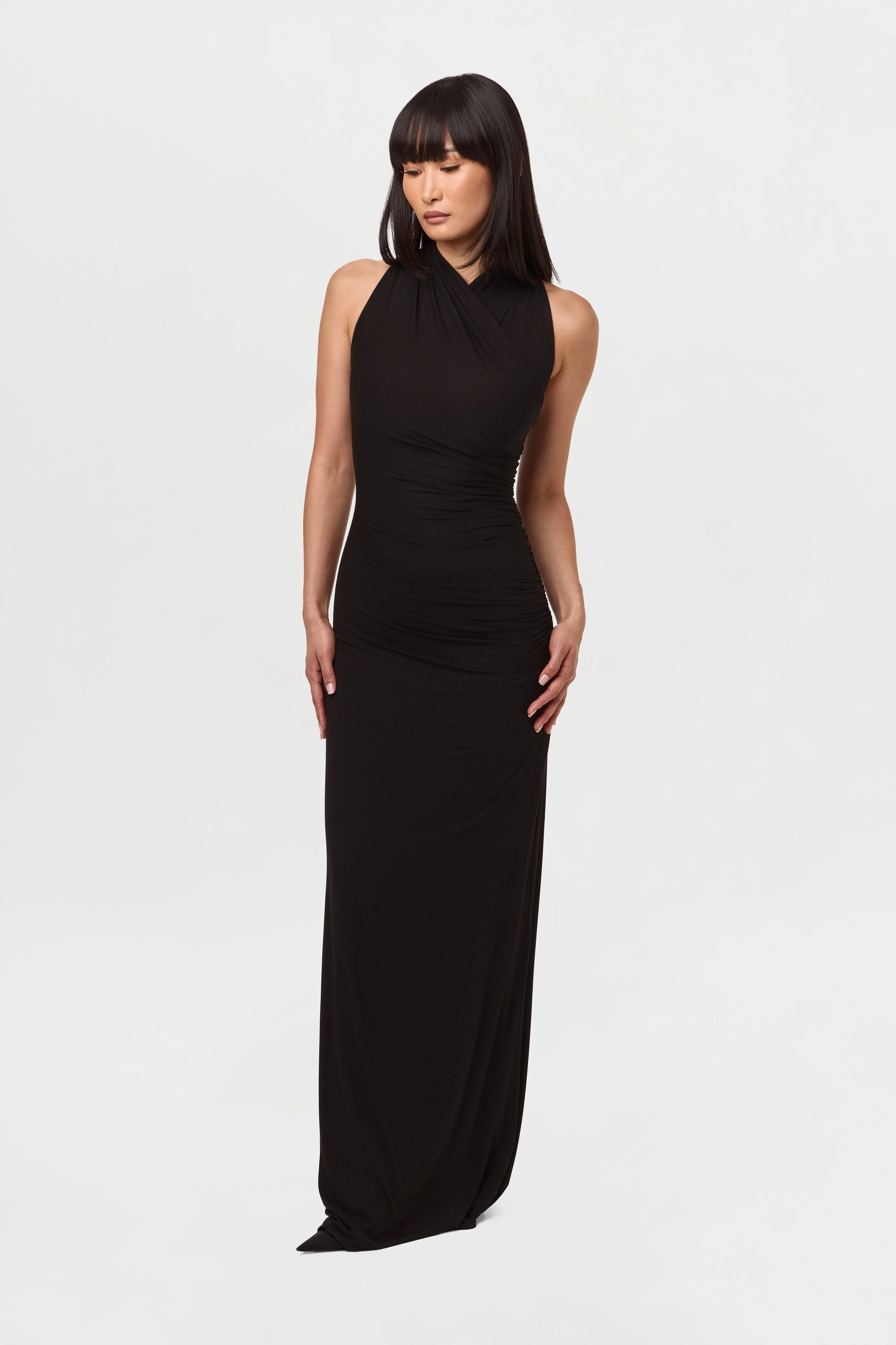 Smooth Sleeveless Overlay Maxi Dress