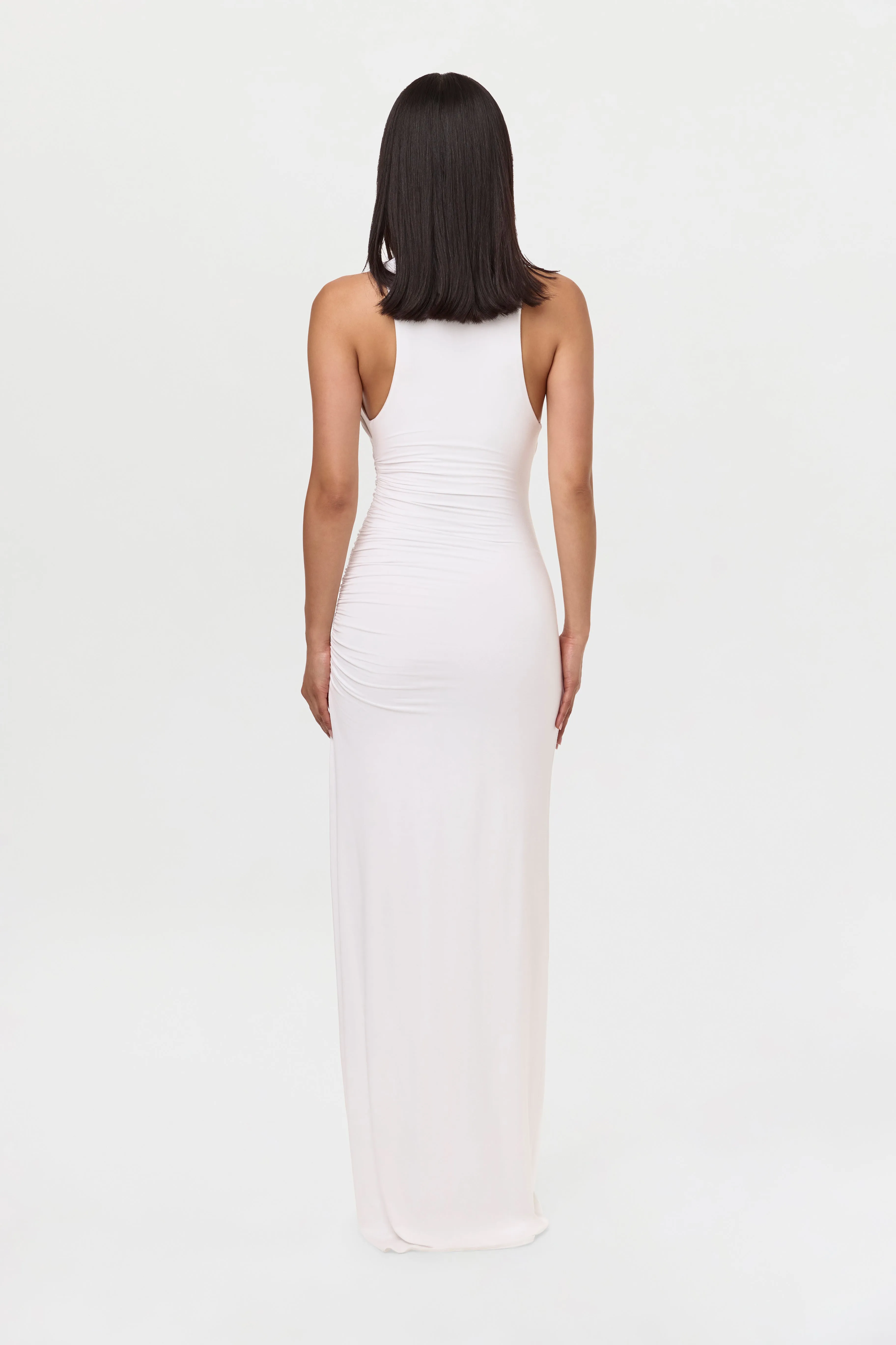 Smooth Sleeveless Overlay Maxi Dress