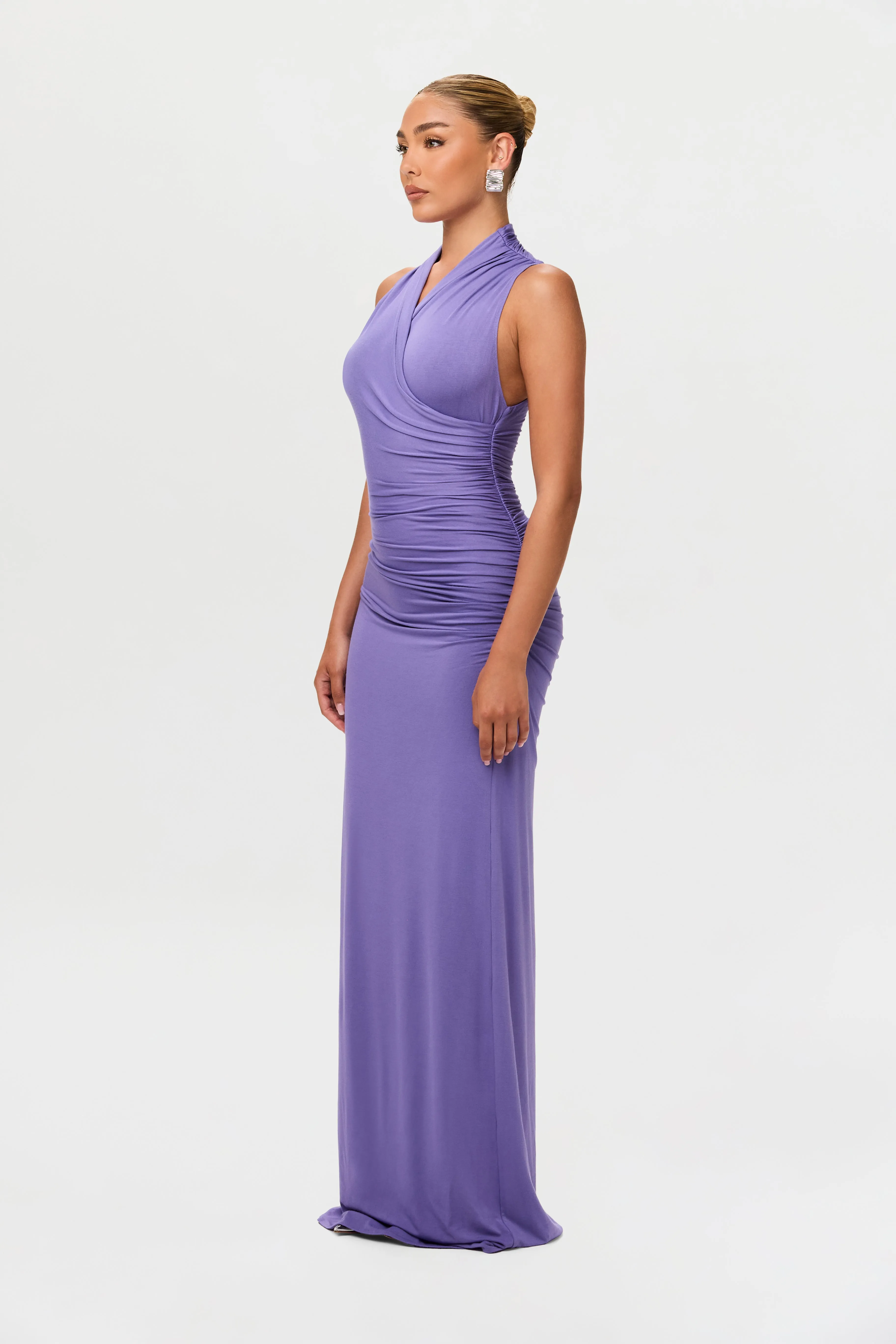 Smooth Sleeveless Overlay Maxi Dress