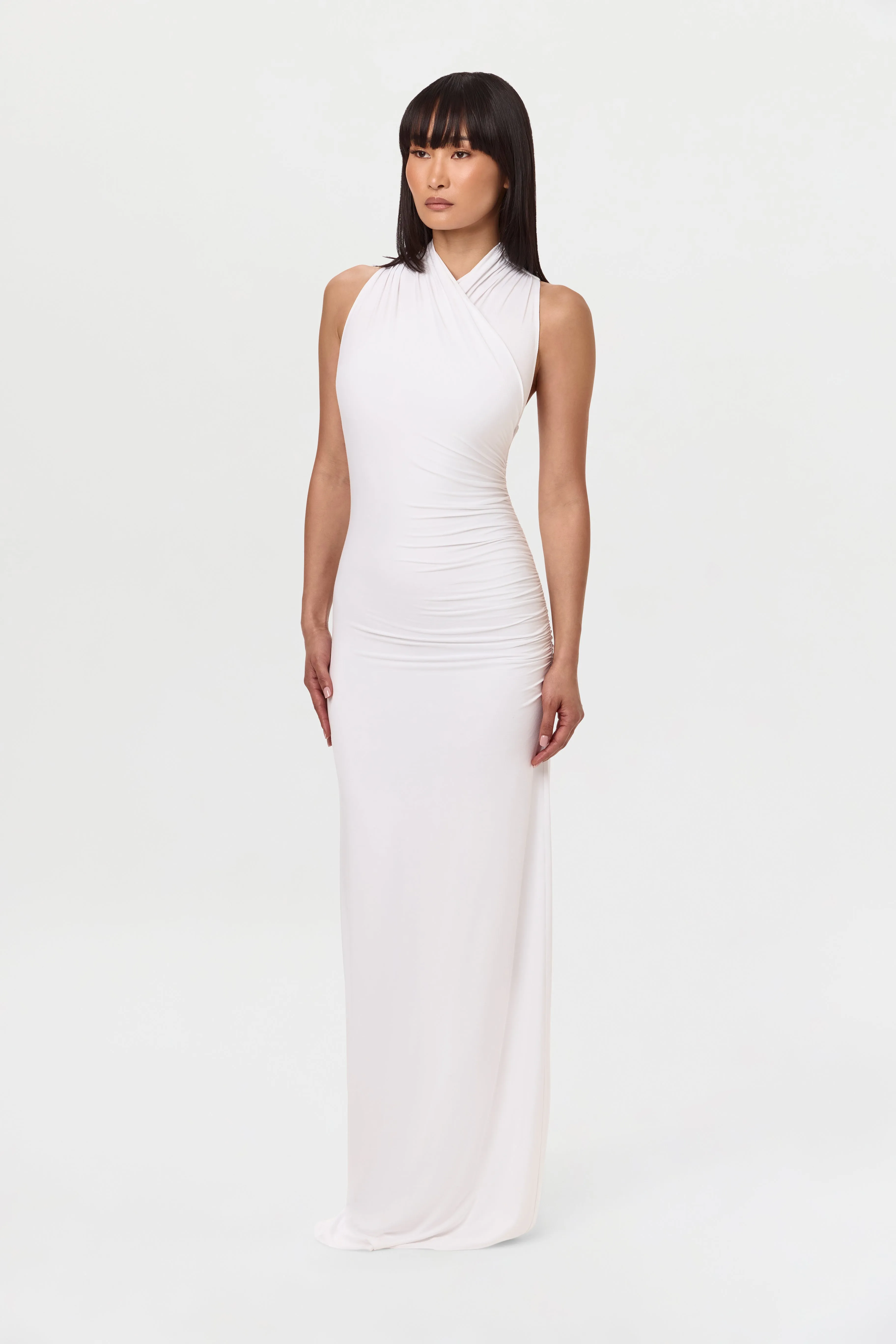 Smooth Sleeveless Overlay Maxi Dress