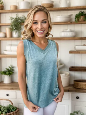 Soft Green Relaxed Tank Top