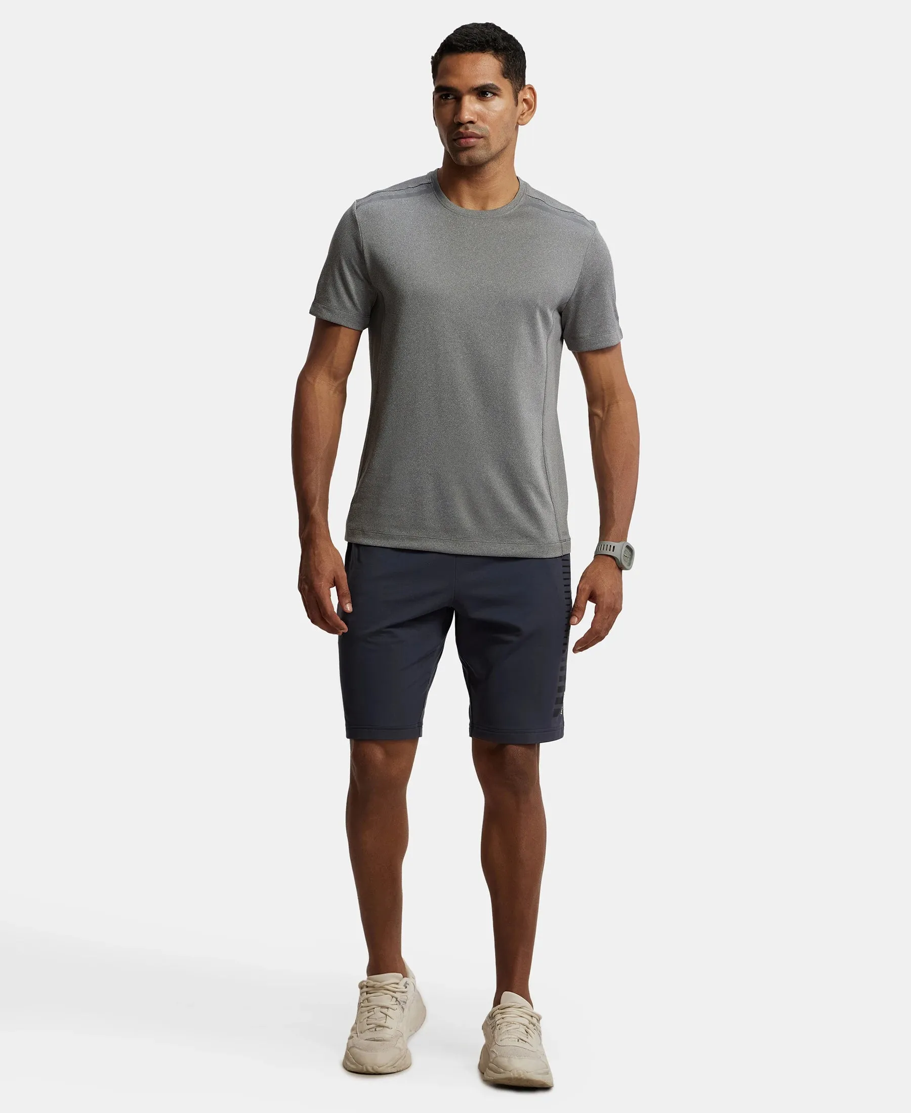 Soft Touch Microfiber Elastane Stretch Shorts with Back Zipper Pocket and StayFresh Treatment - Graphite