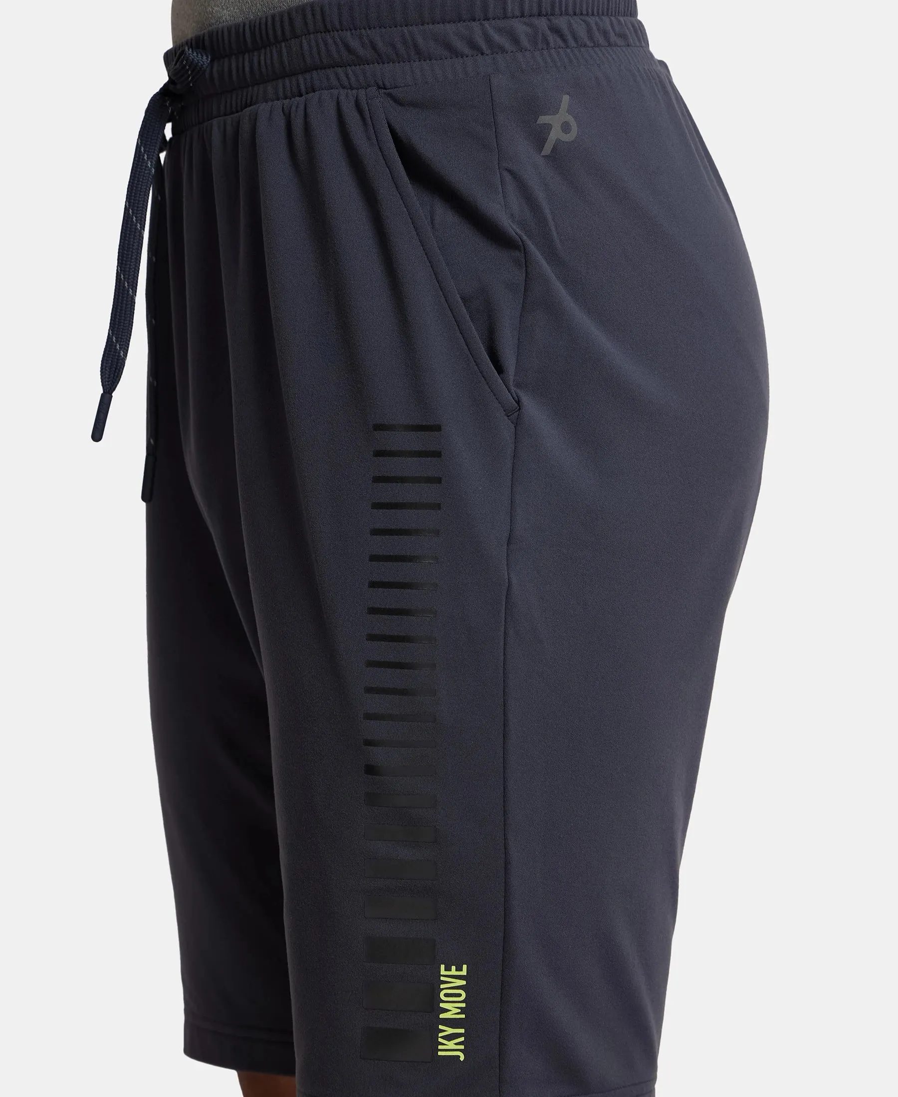 Soft Touch Microfiber Elastane Stretch Shorts with Back Zipper Pocket and StayFresh Treatment - Graphite