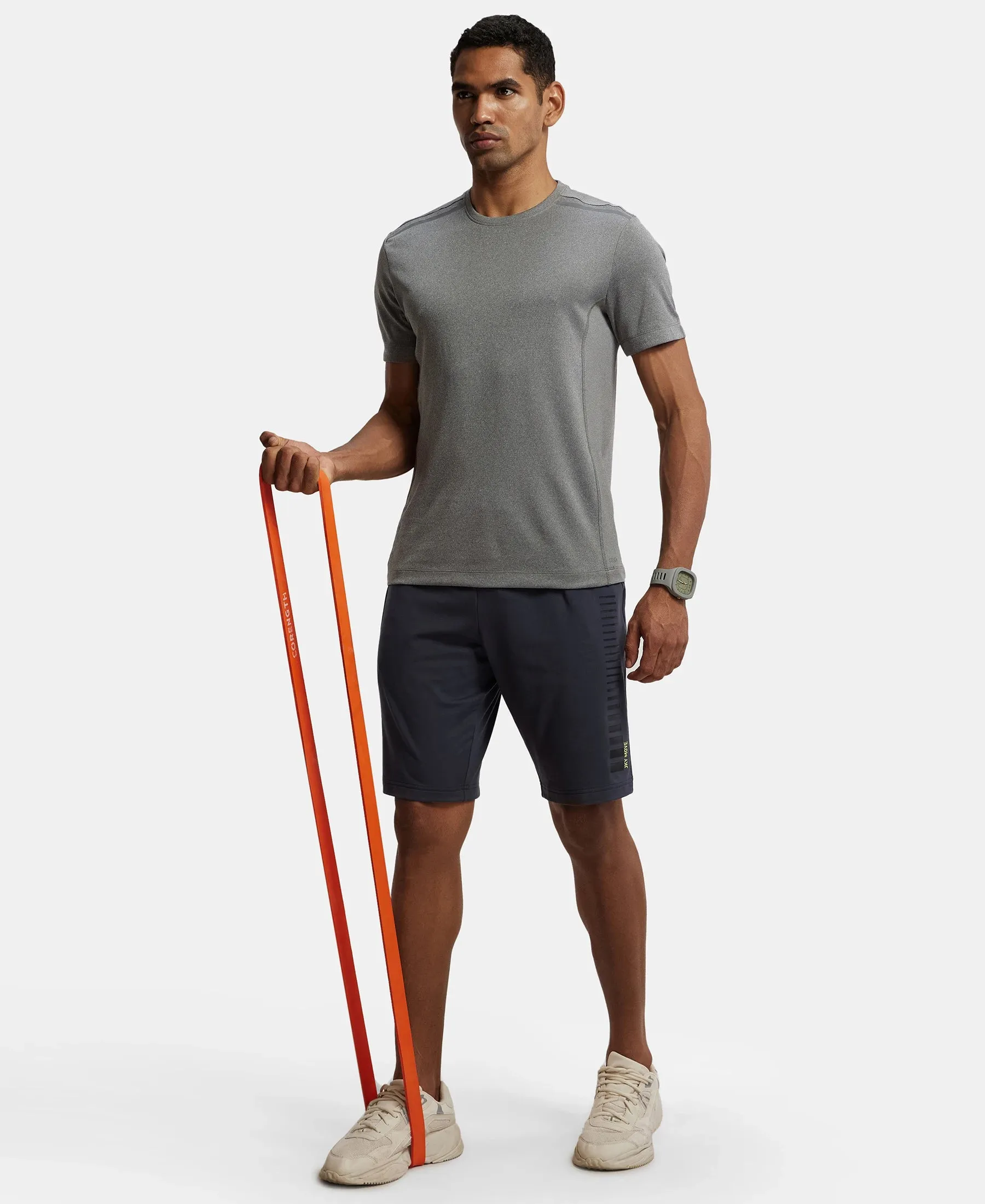 Soft Touch Microfiber Elastane Stretch Shorts with Back Zipper Pocket and StayFresh Treatment - Graphite