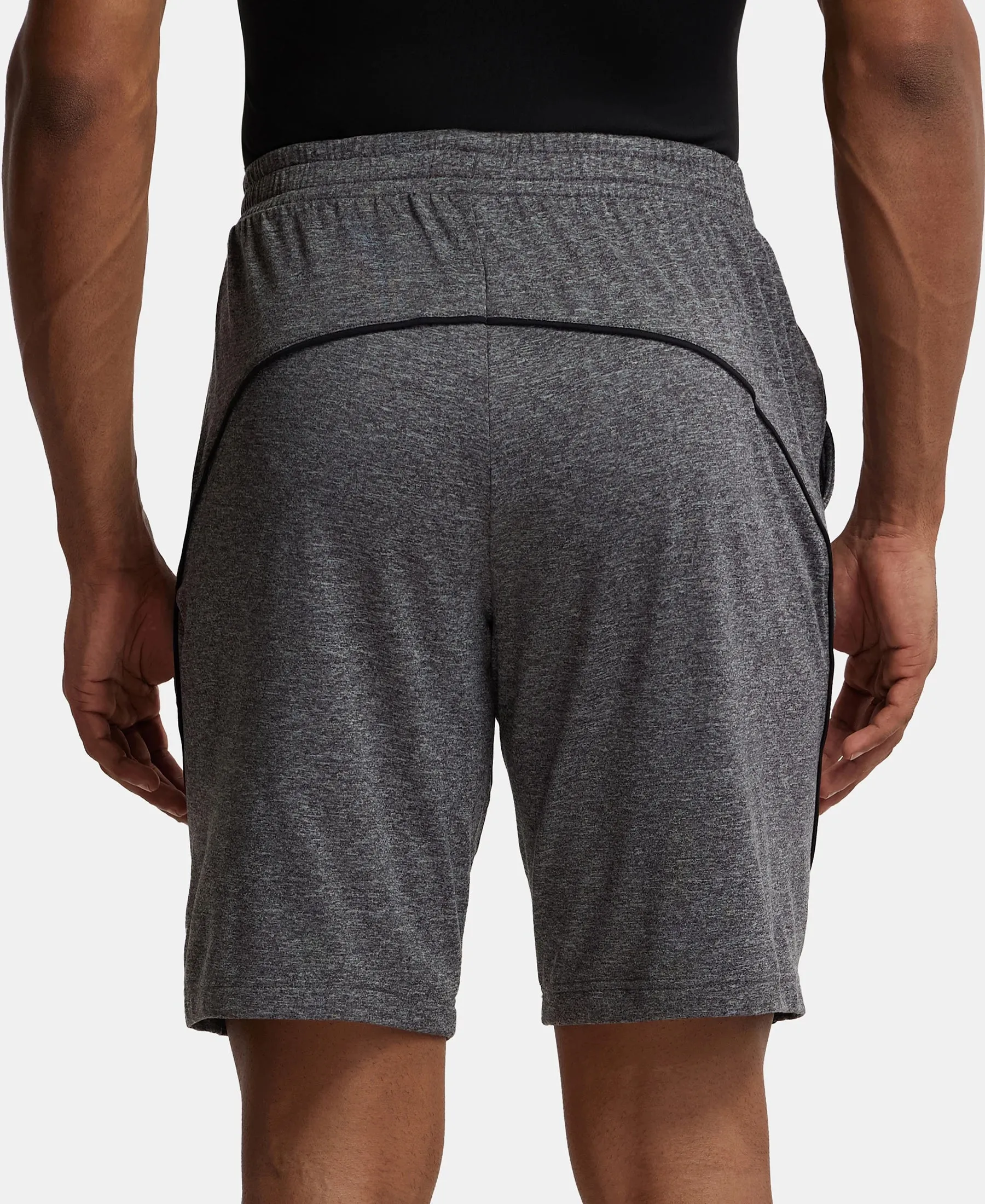 Soft Touch Microfiber Elastane Stretch Shorts with StayFresh Treatment - Grey Marl
