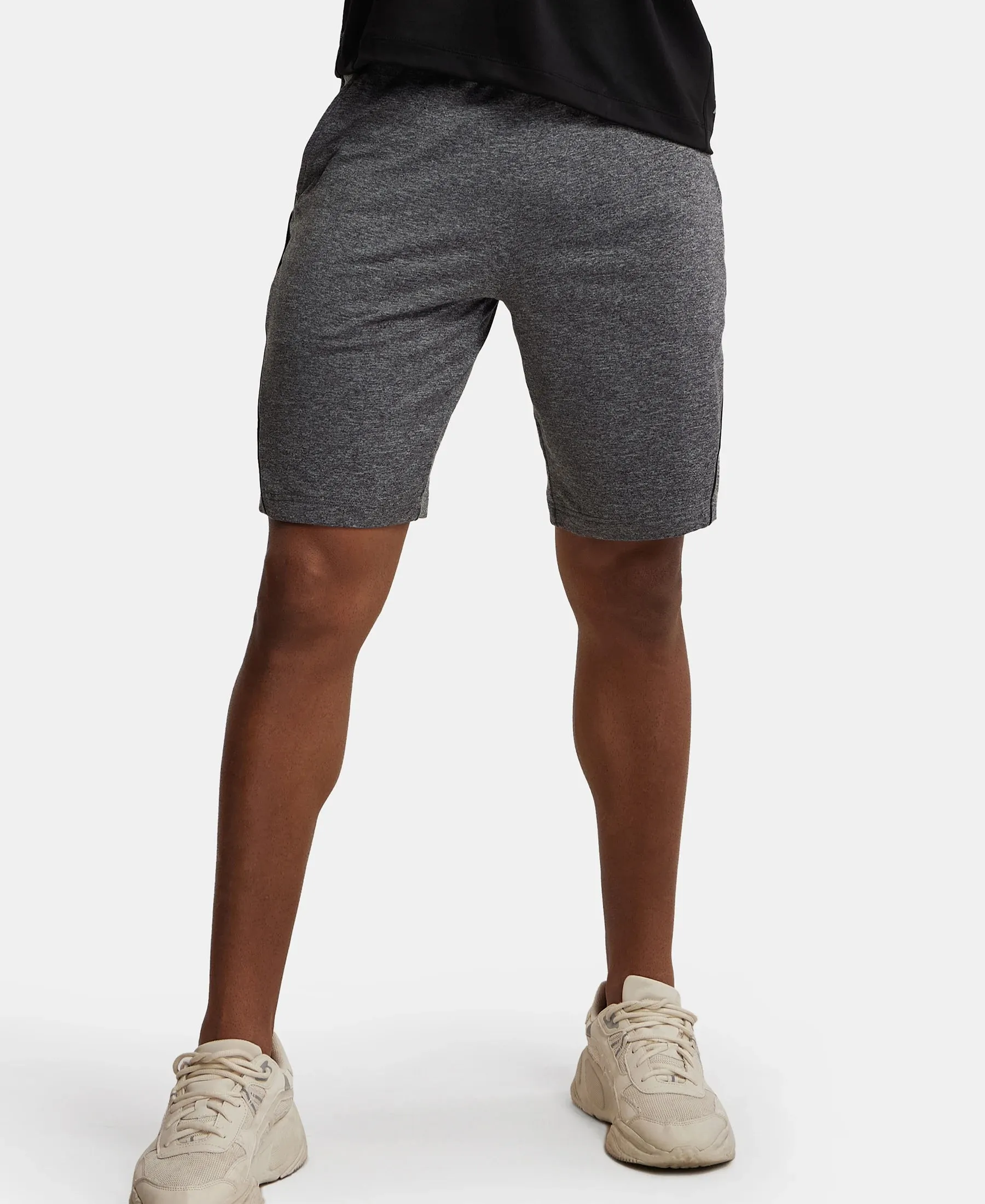 Soft Touch Microfiber Elastane Stretch Shorts with StayFresh Treatment - Grey Marl
