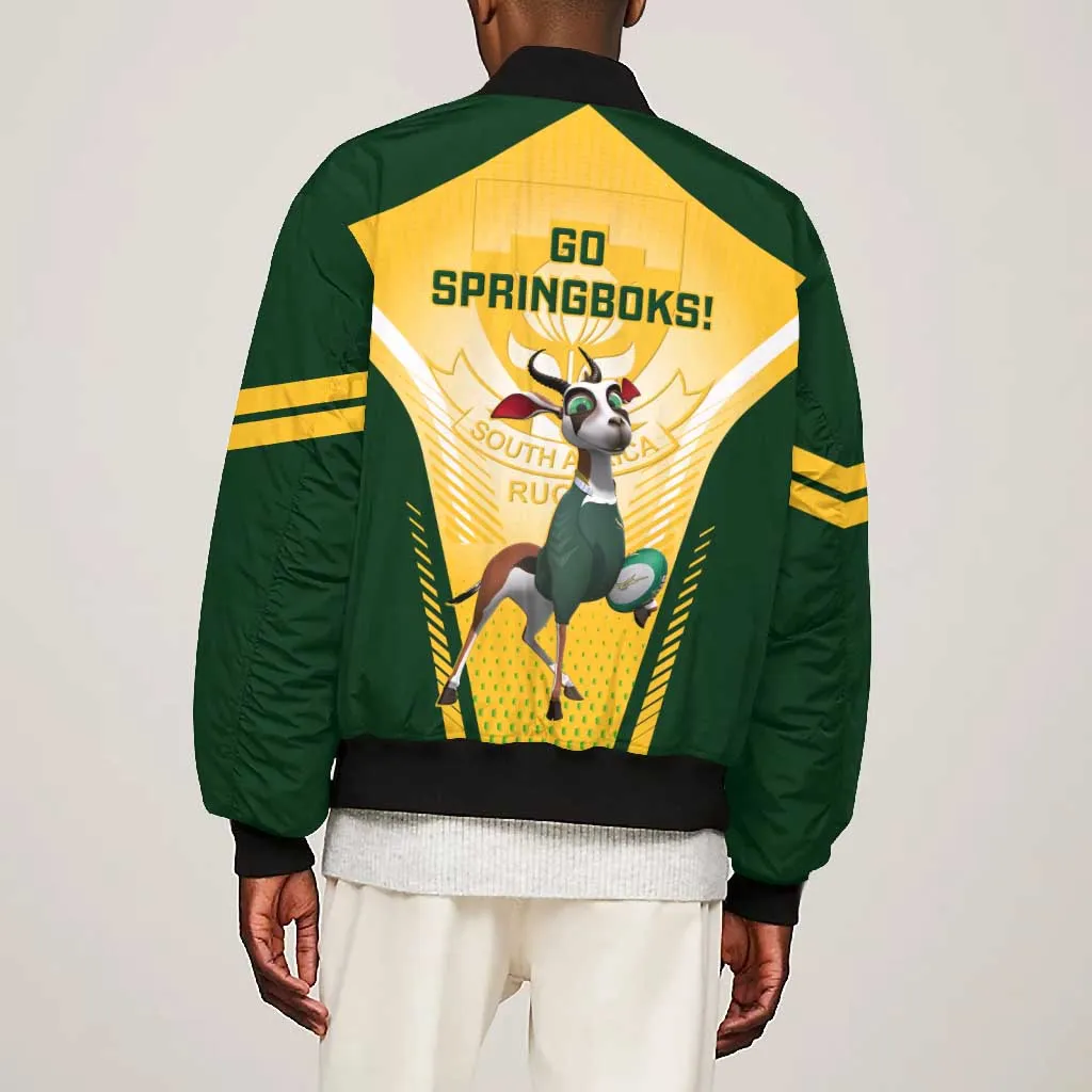 South Africa Rugby Bomber Jacket Cute Springboks Mascot LT14