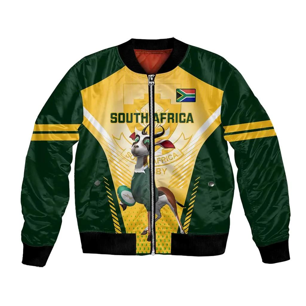 South Africa Rugby Bomber Jacket Cute Springboks Mascot LT14