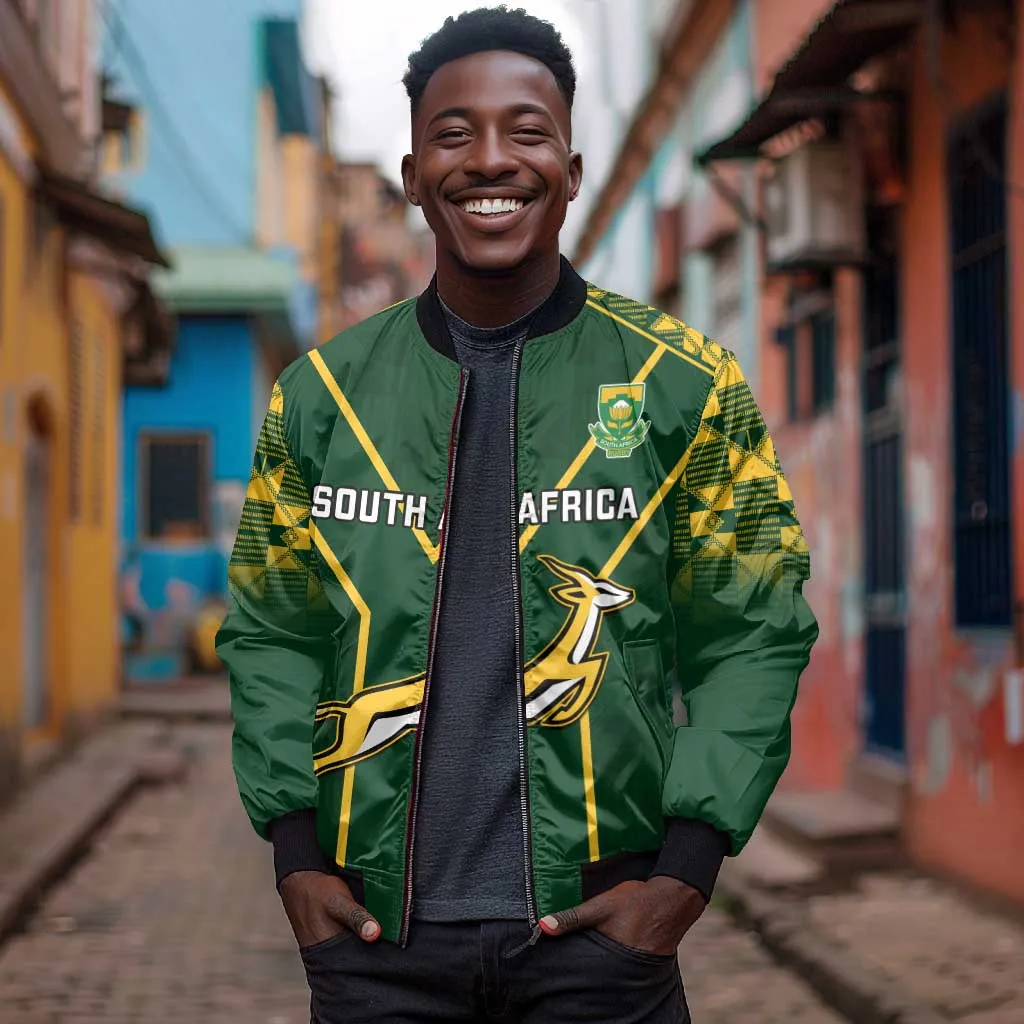 South Africa Rugby Bomber Jacket Go Champions Springboks LT14