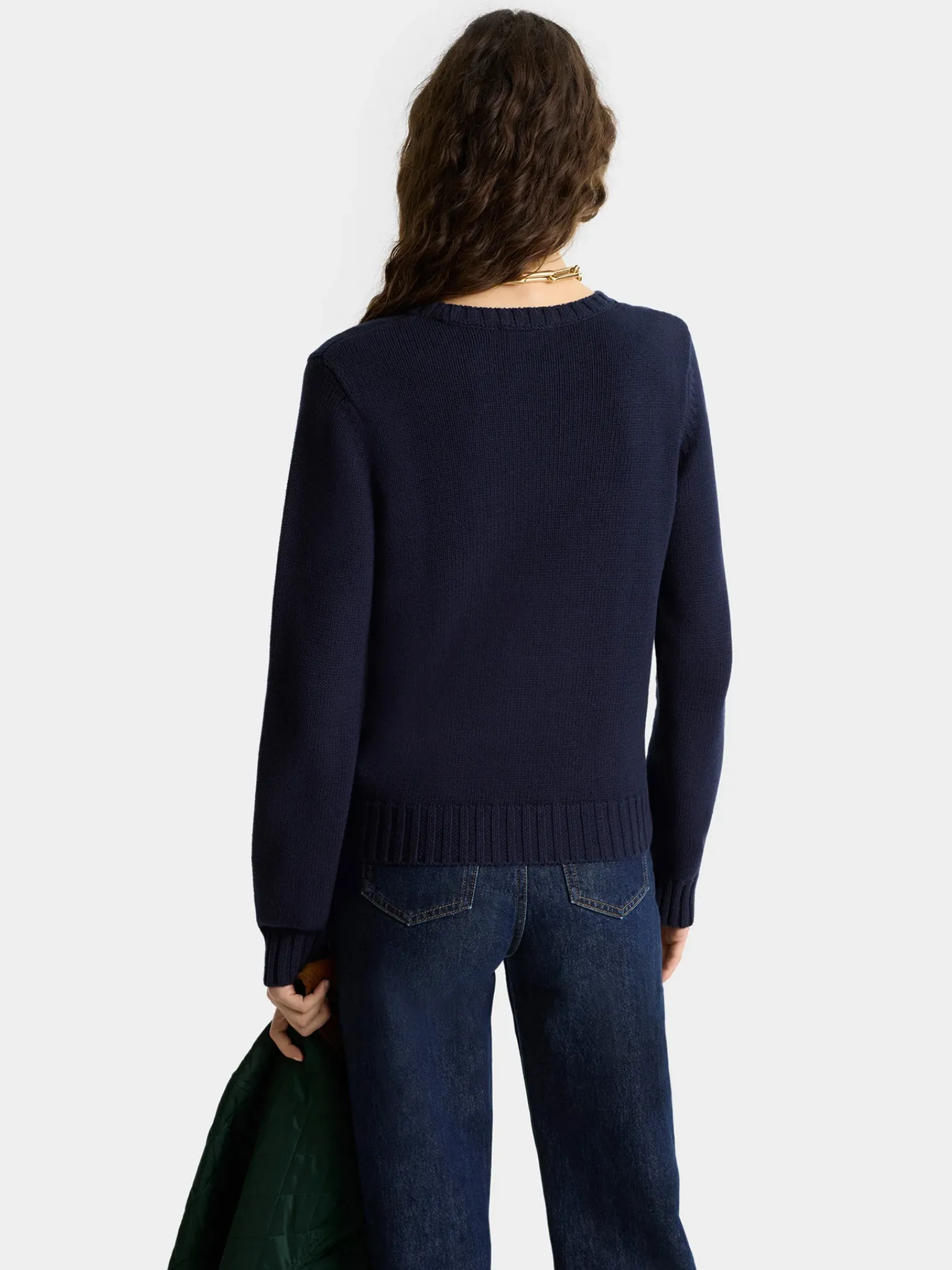 SPORTY & RICH WOMEN Vendome Knitted Sweater Navy Blue