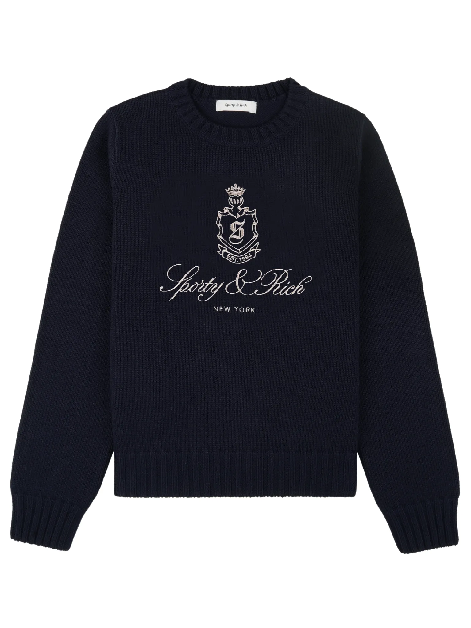 SPORTY & RICH WOMEN Vendome Knitted Sweater Navy Blue