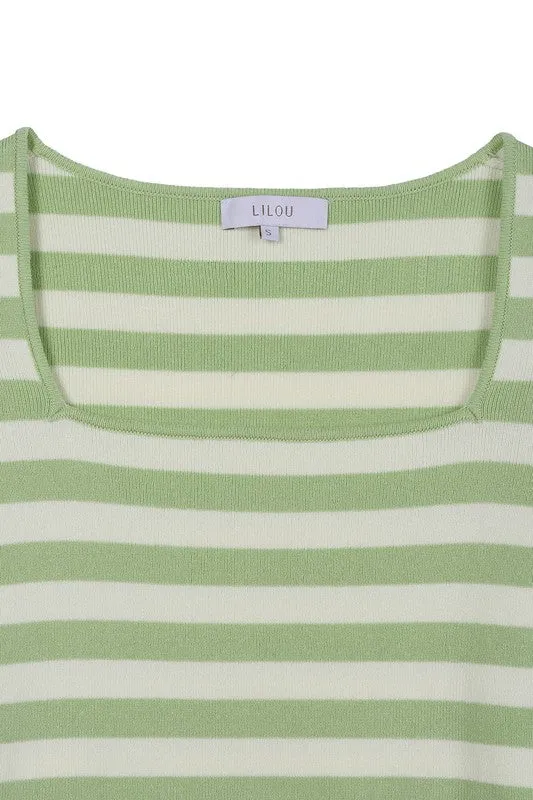 SS stripe pullover shirt