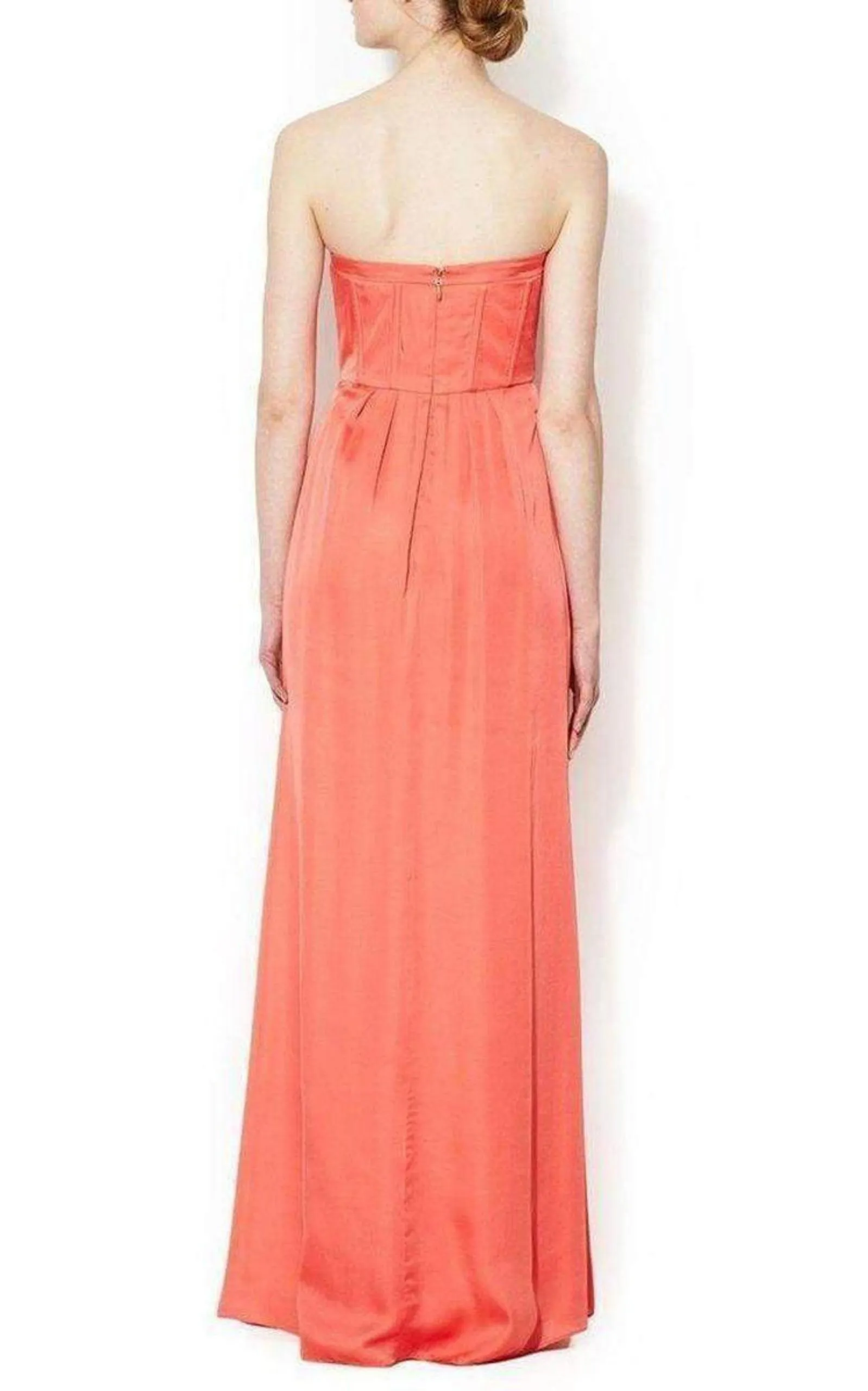 Strapless Fitted Bustier Slit Dress