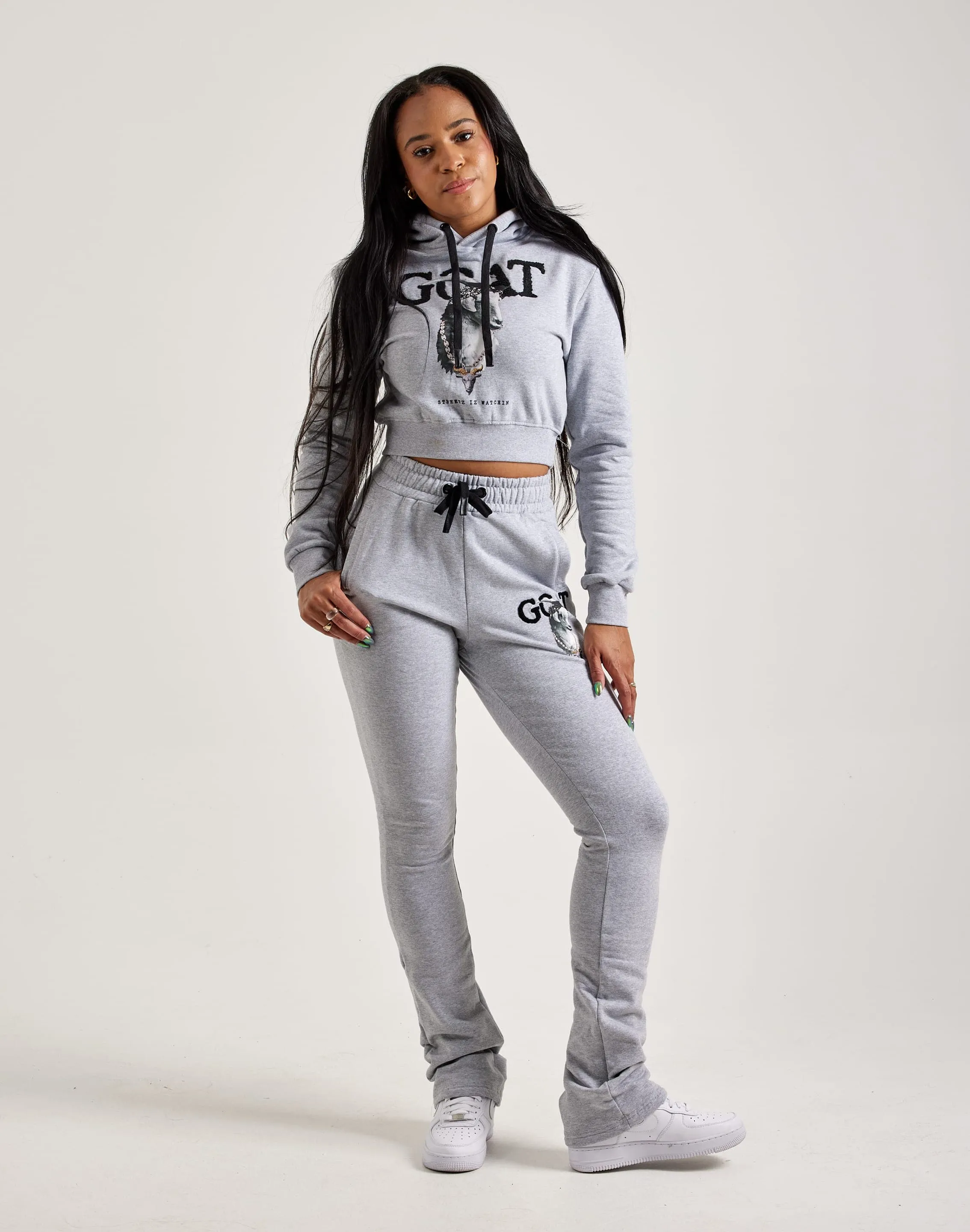 Streetz Iz Watchin Goat Cropped Pullover Hoodie
