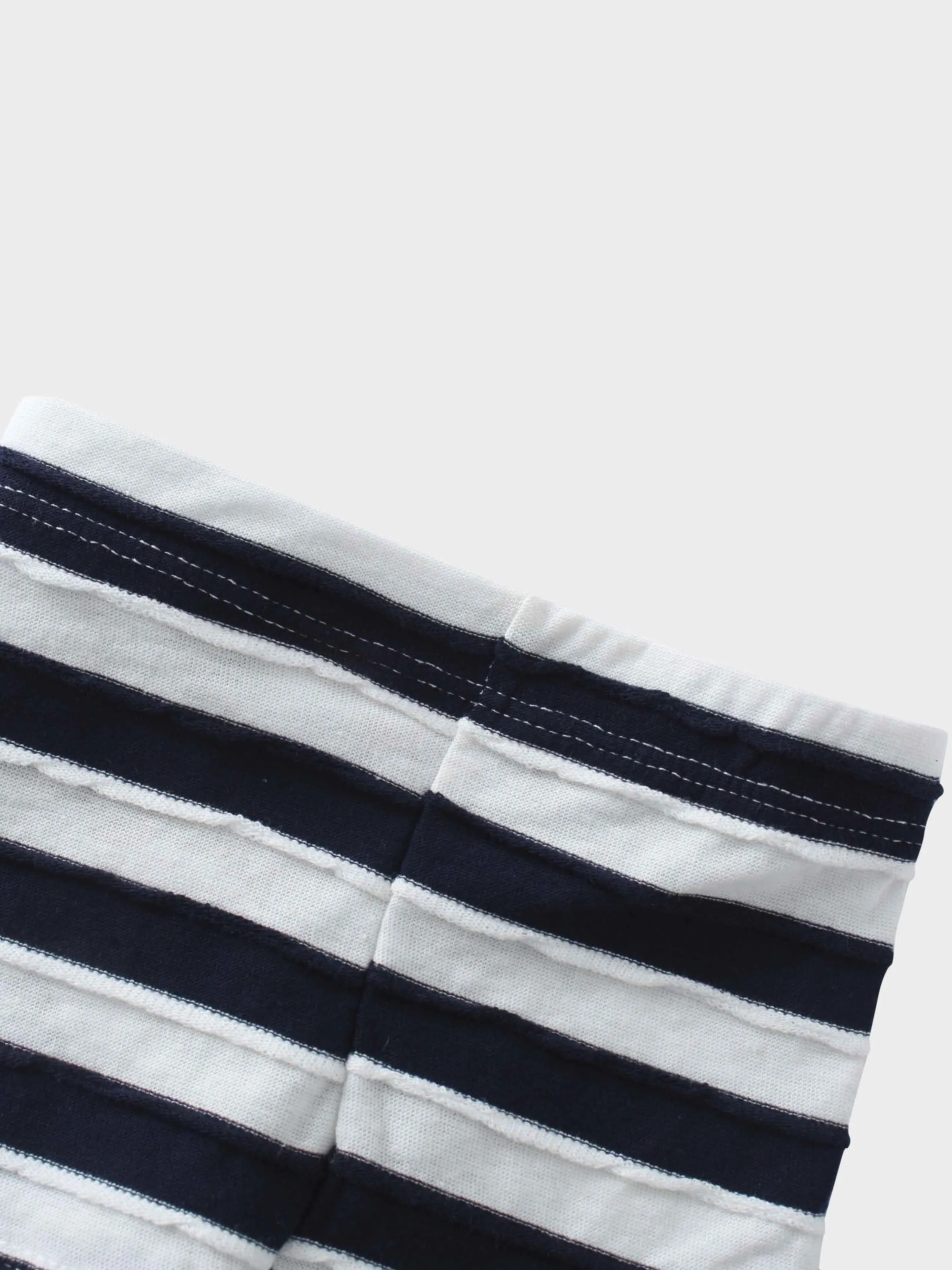 Striped Textured Short Set- Blue
