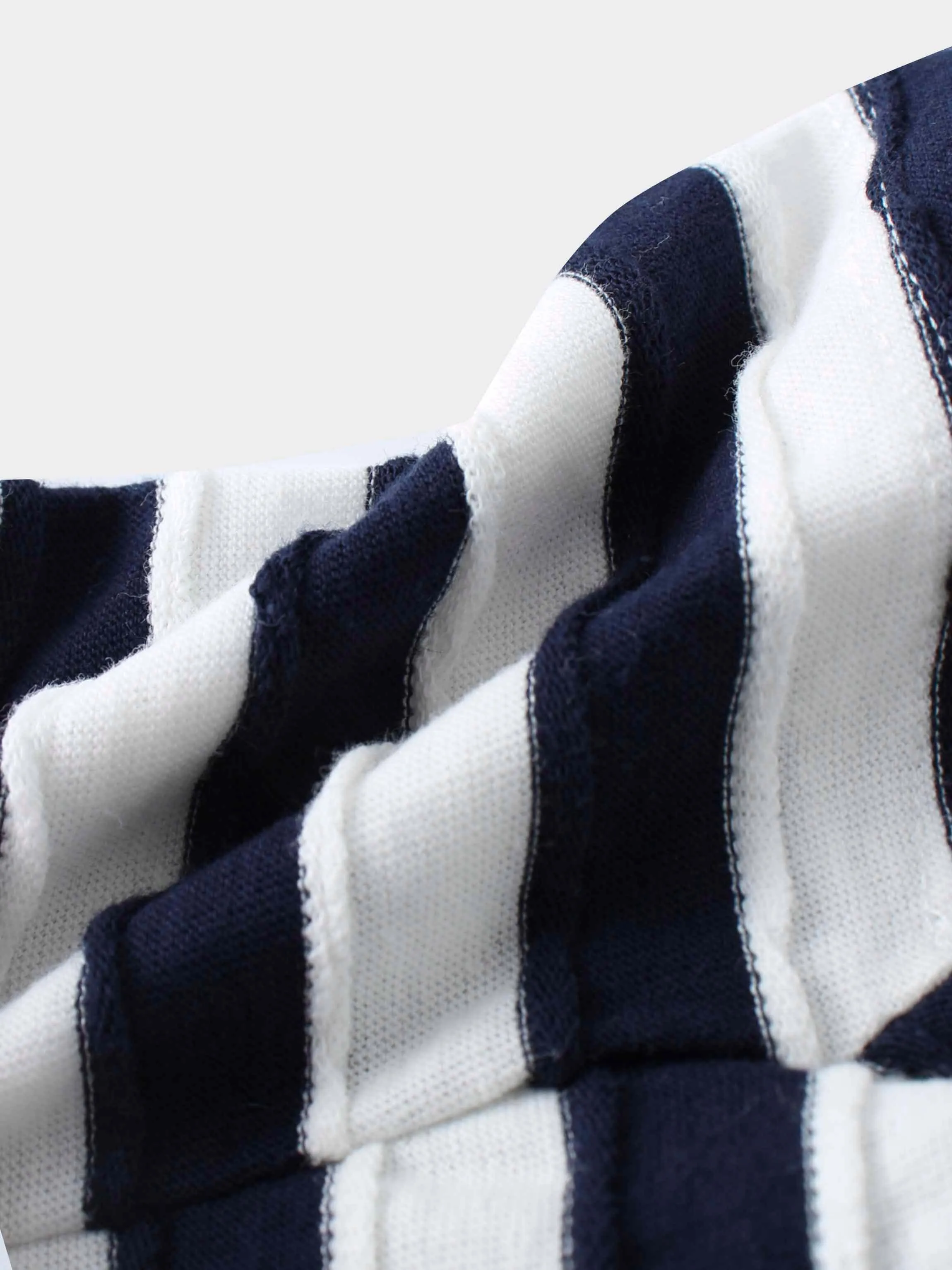 Striped Textured Short Set- Blue