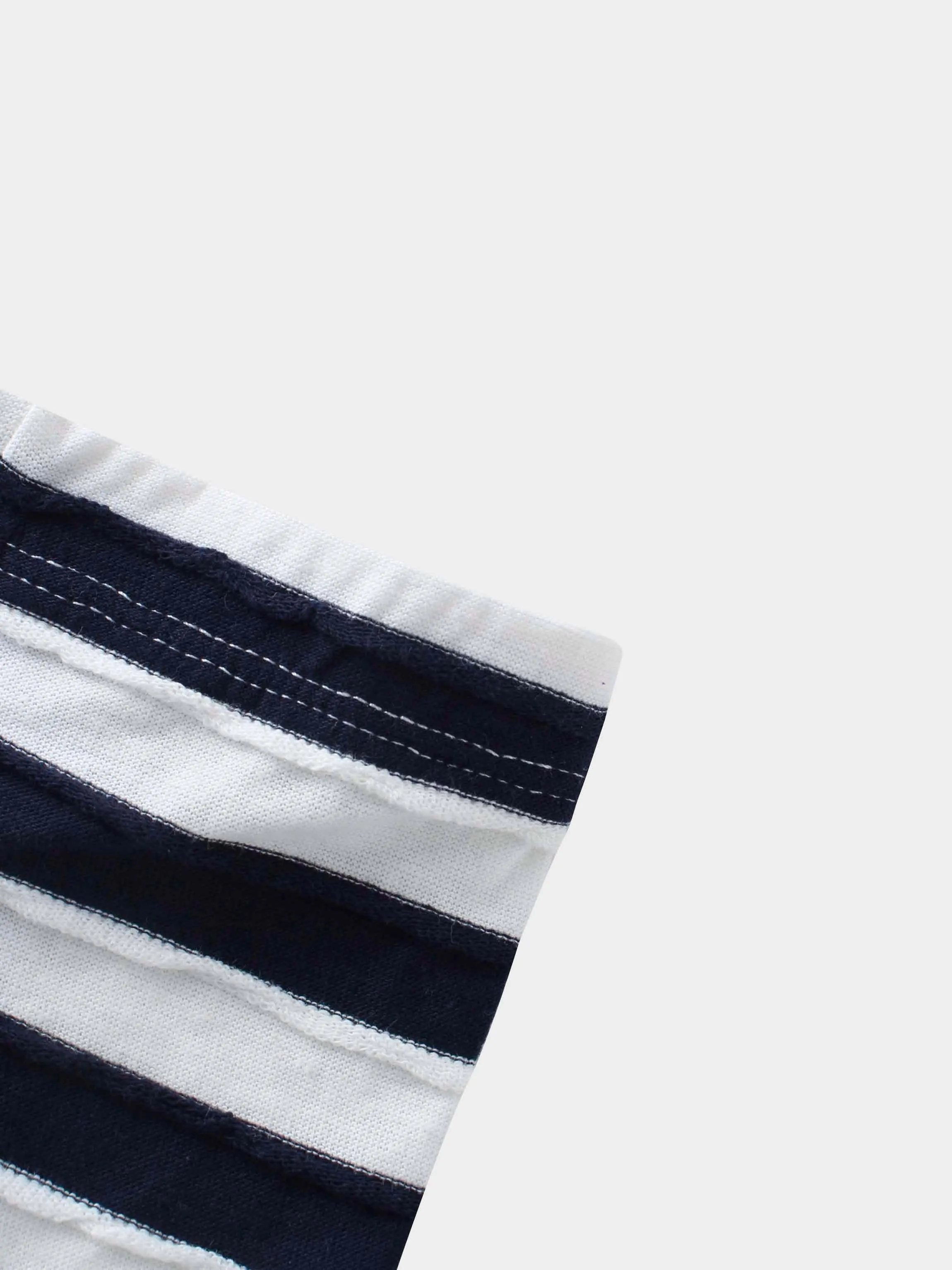 Striped Textured Short Set- Blue