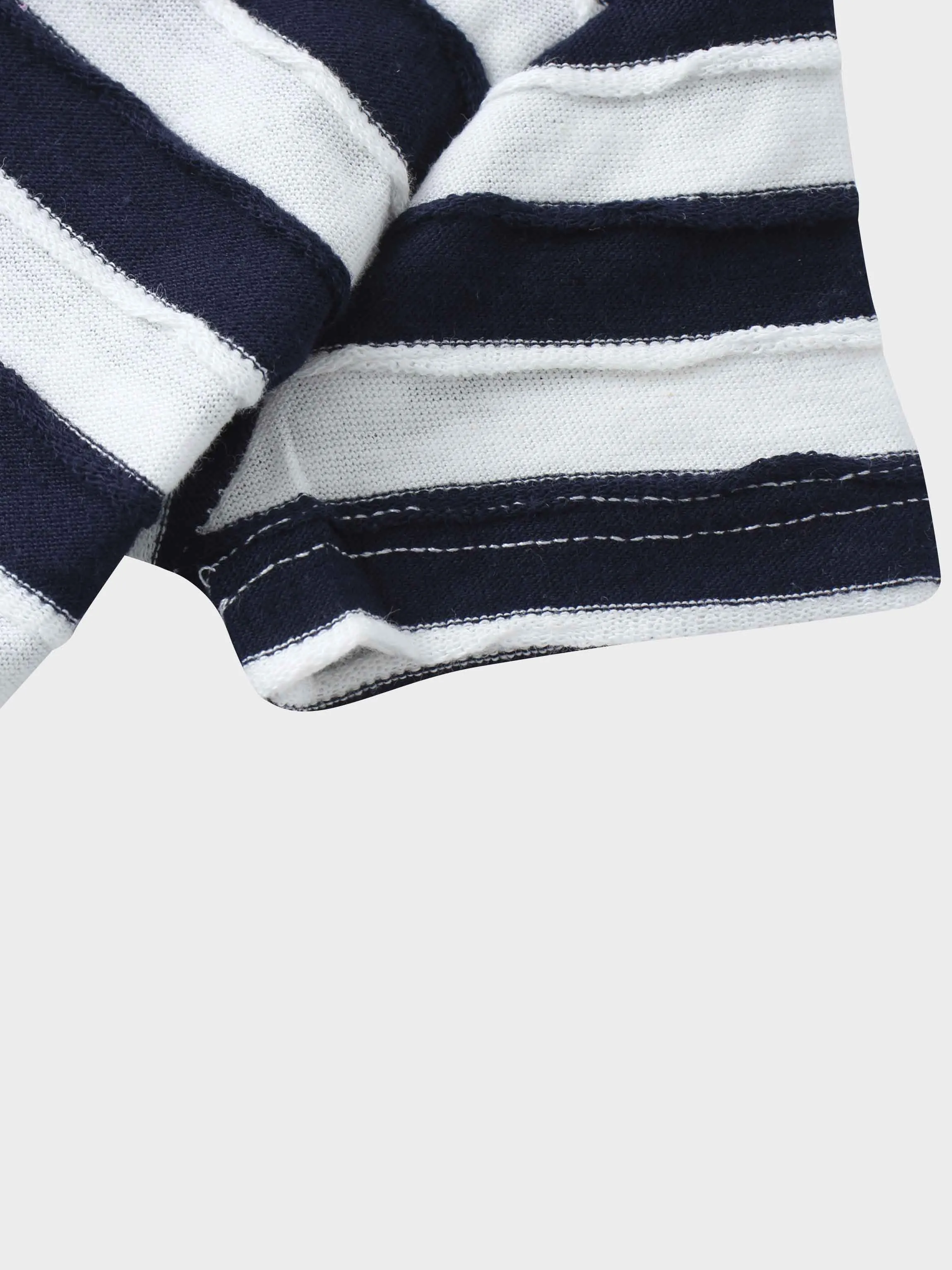 Striped Textured Short Set- Blue