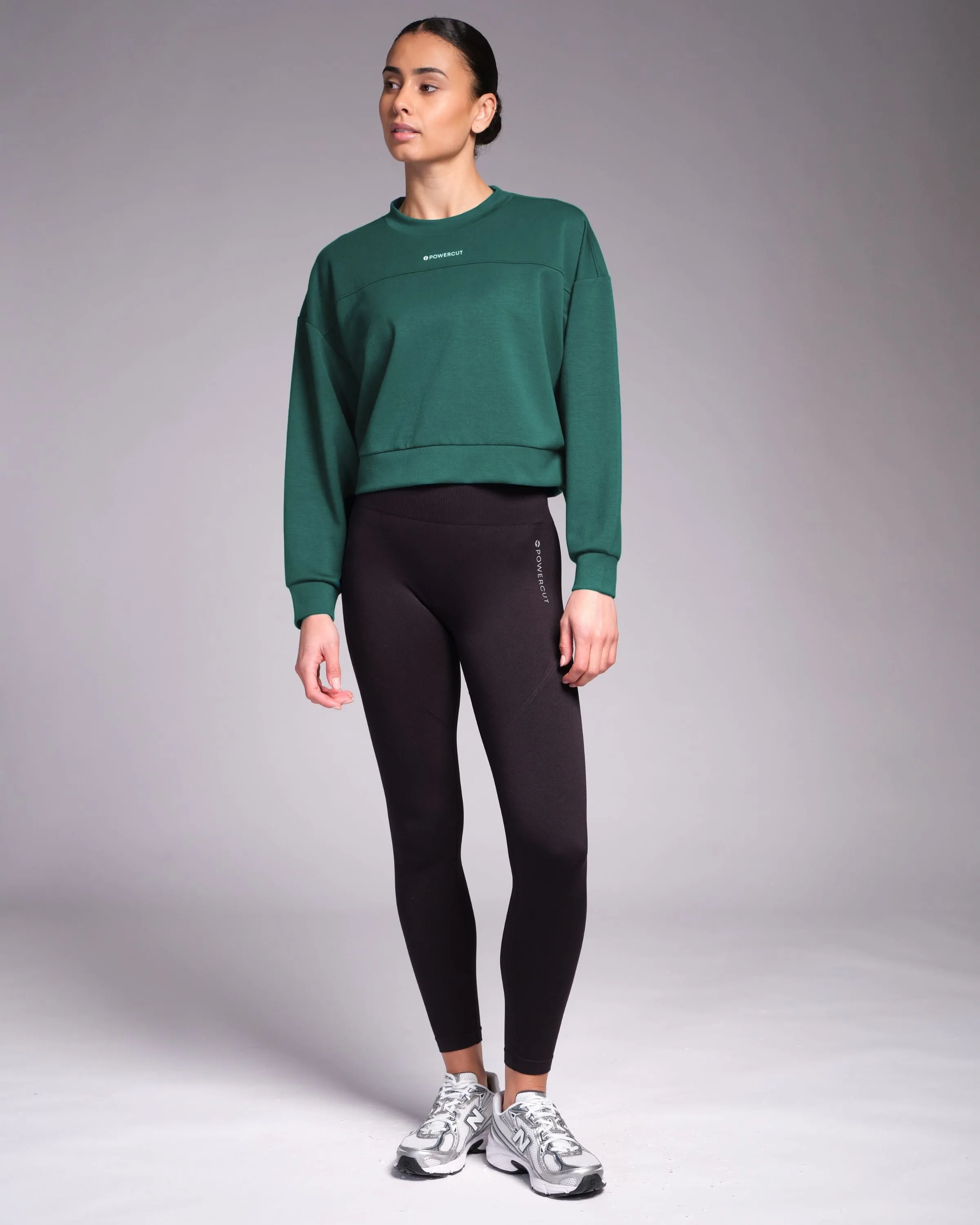 Studio Cropped Sweatshirt Jungle Green