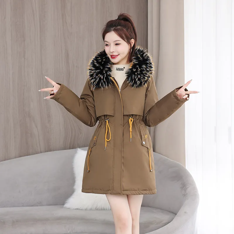 Stylish and Easy-to-Clean Women's Parka with Drawstring Waist