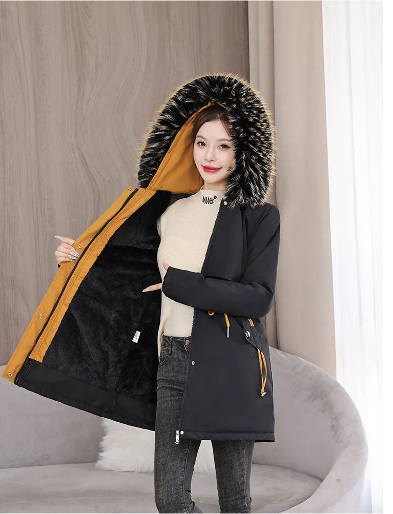 Stylish and Easy-to-Clean Women's Parka with Drawstring Waist